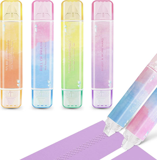 2 in 1 Correction Tape and Double Sided Tape Roller, Cute Quick Dry Japan Correction Tape, with Permanent Scrapbook Adhesive Tape Dispenser, for School Office Supplies(SH-C)