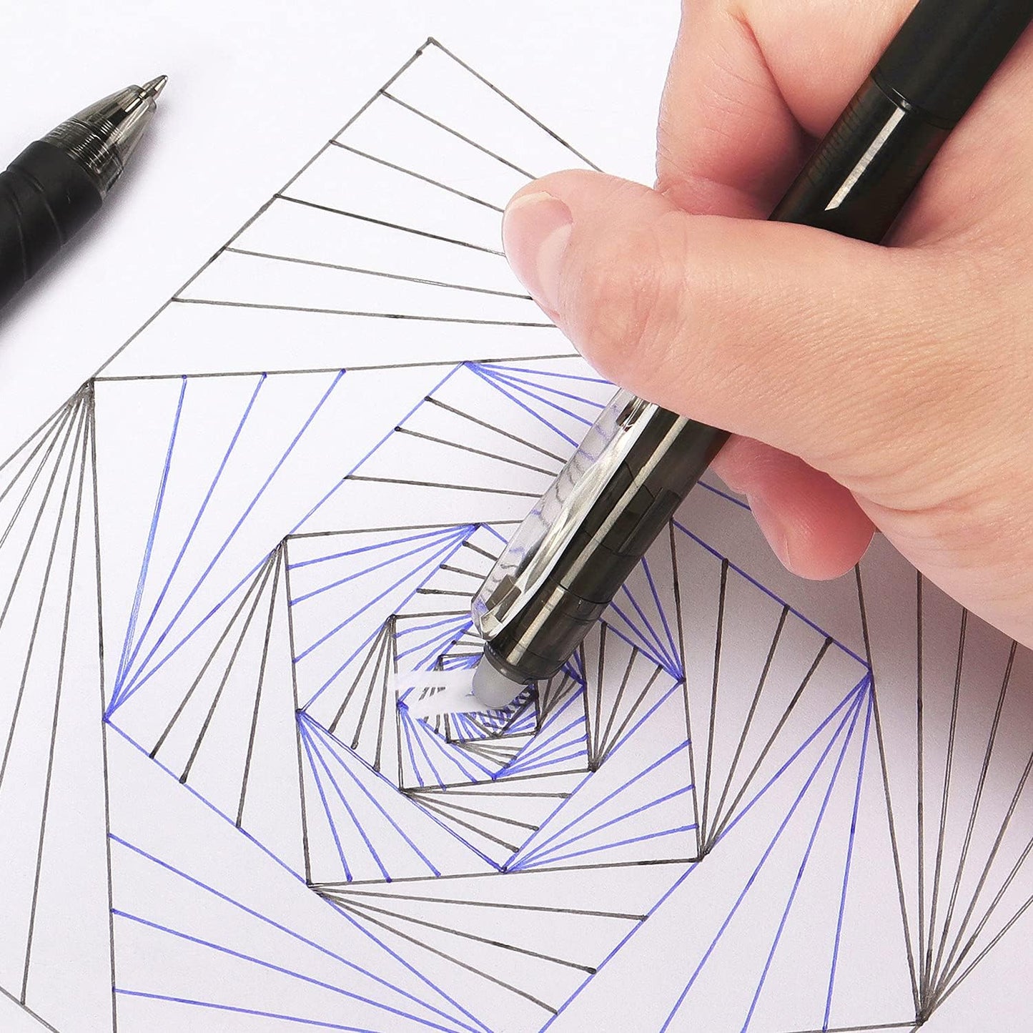 8 Pack Retractable Erasable Gel Pens Clicker Fine Point 0.7mm, Make Mistakes Disappear Comfort Grip for Drawing Writing Planner and School Supplies, Black and Blue Color Inks