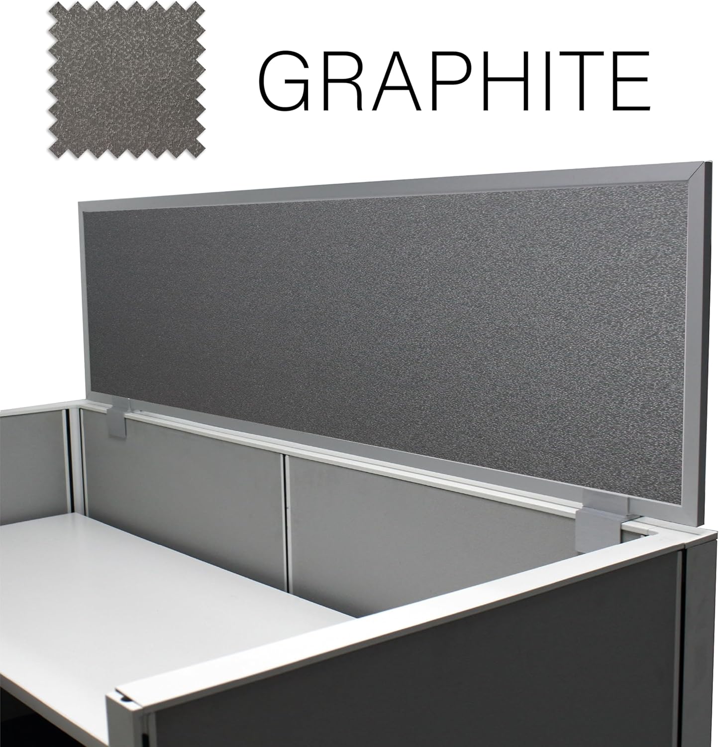 OBEX Acoustical Cubicle Privacy Screen Extender Desk Panel & Office Divider, Add Separation & Block Noise, 24" x 42", Graphite