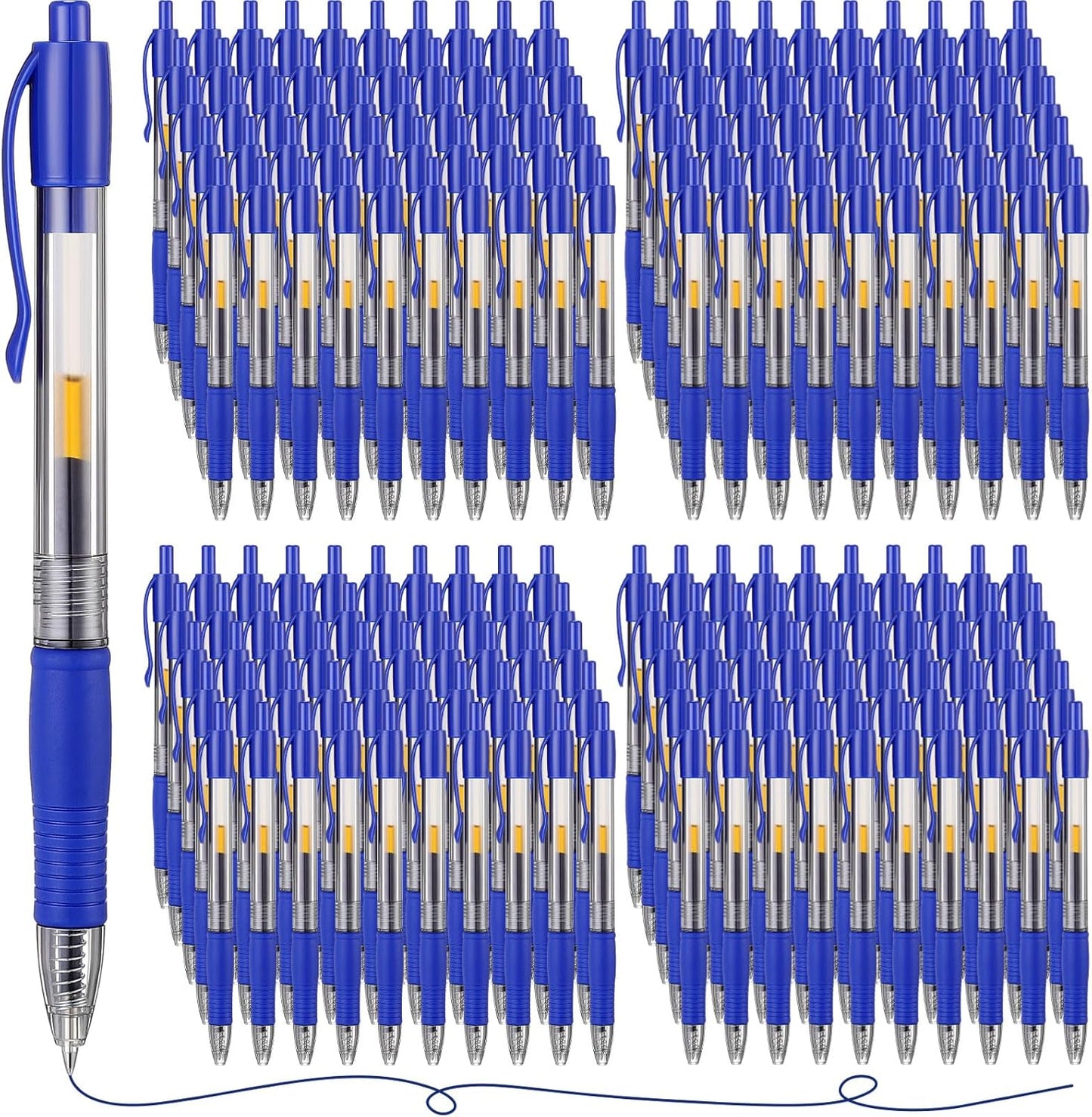 Jetec 500 Pcs Premium Gel Roller Pens Bulk, Fine Point 0.7 mm, Retractable Gel Ink Roller Ball Pens for Writing Journaling Taking Notes Office (Blue)