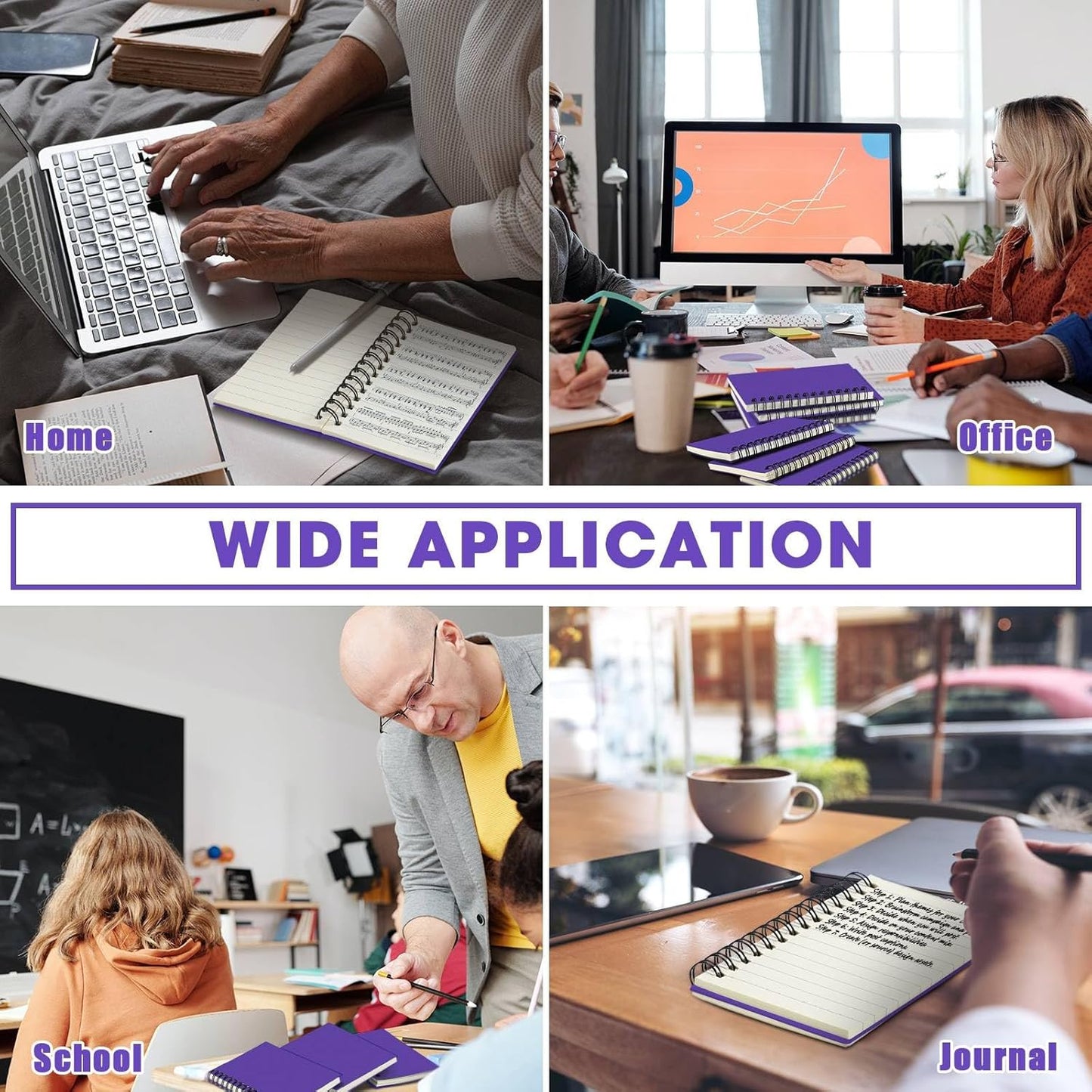 Jutom 18 Pcs Small Spiral Notebooks Memo Pads 3x5 Bulk Small Pocket Notebooks Mini Notepads with Lined Pages Mini Journals for Office Back to School Work Writing Supplies, 120 Pages (Dark Purple)