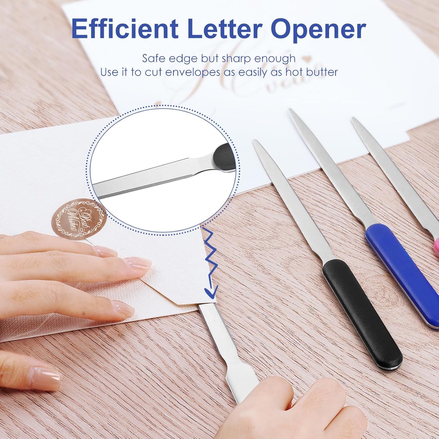 7 Pack Letter Opener Set, 7.5 Inch Stainless Steel Envelope Slitter, Efficient Mail Opener Tool Ideal for Office and Home Use