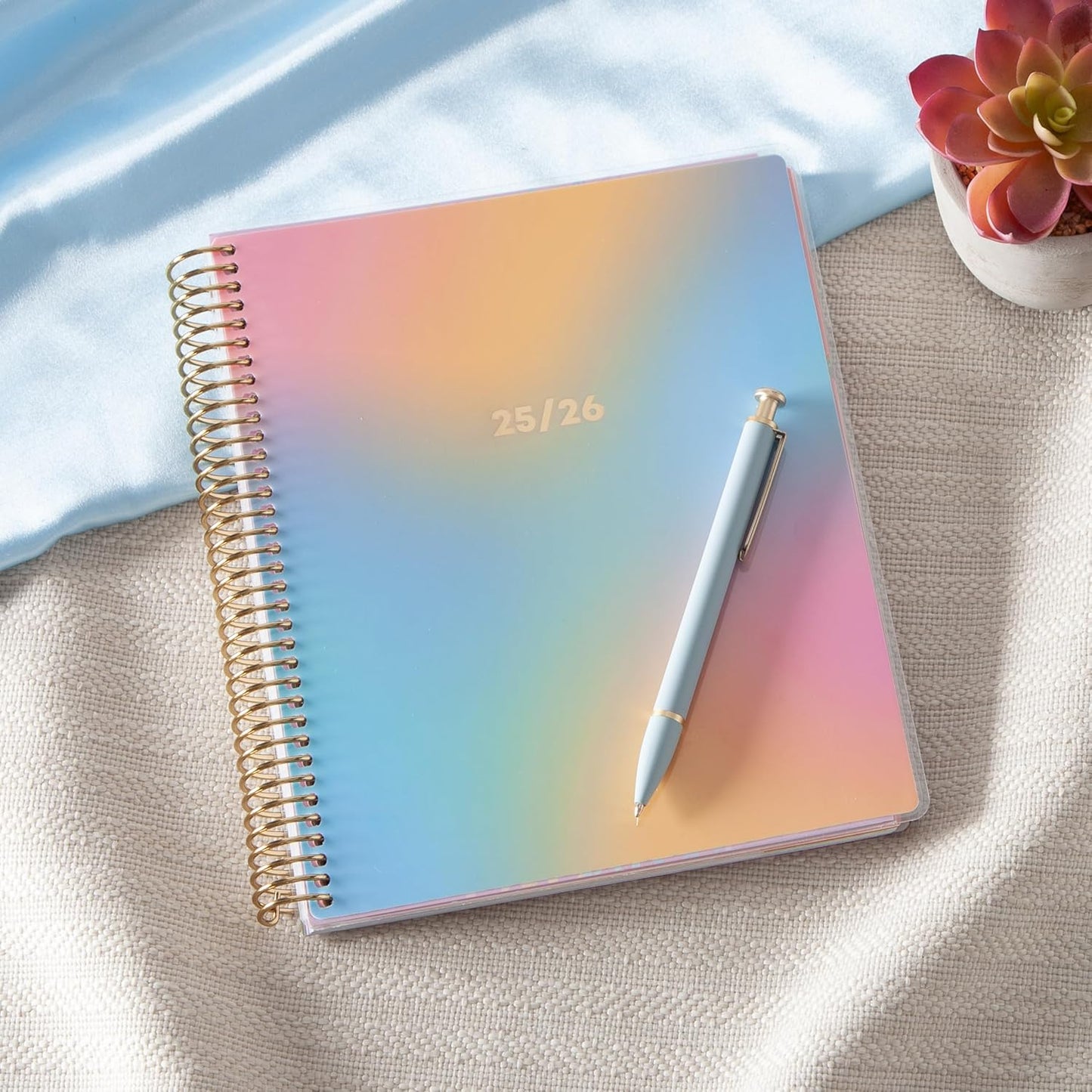 Blue Sky LiveWell 2025-2026 Academic Year Weekly and Monthly Planner Calendar, July 2025 - June 2026, 12-Month, 7" x 9", Flexible Cover, Wirebound, Laminated Tabs, Storage Pocket, Stickers, Beck