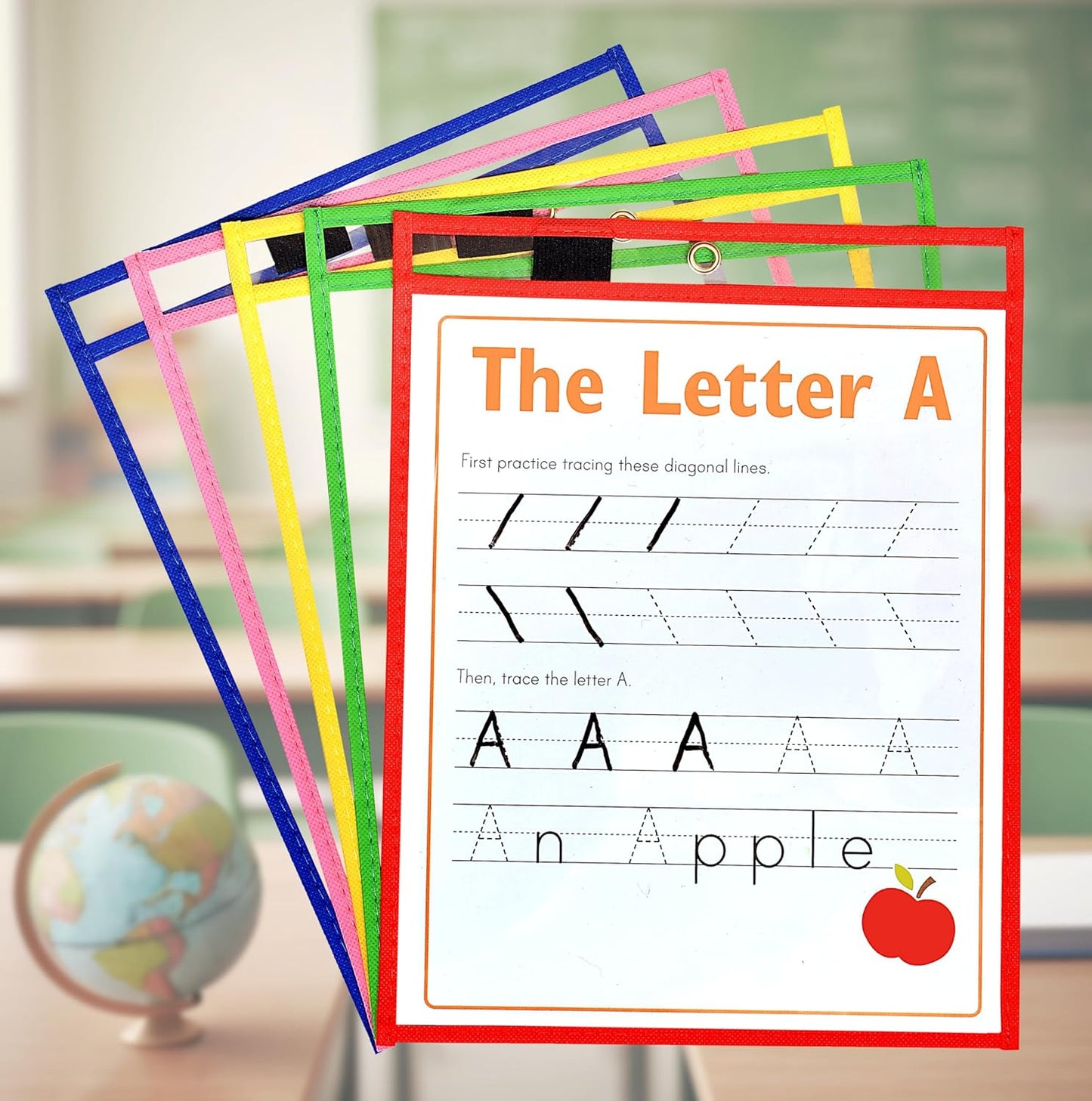 Dry Erase Pockets 30 Pack EASYWipeXL, Oversized 10"×13" Heavy-Duty Reusable Dry Erase Pocket Sleeves, Save Time & Paper with Quick Clear Pocket Sleeves for Classroom, Office & Homeschool Worksheets