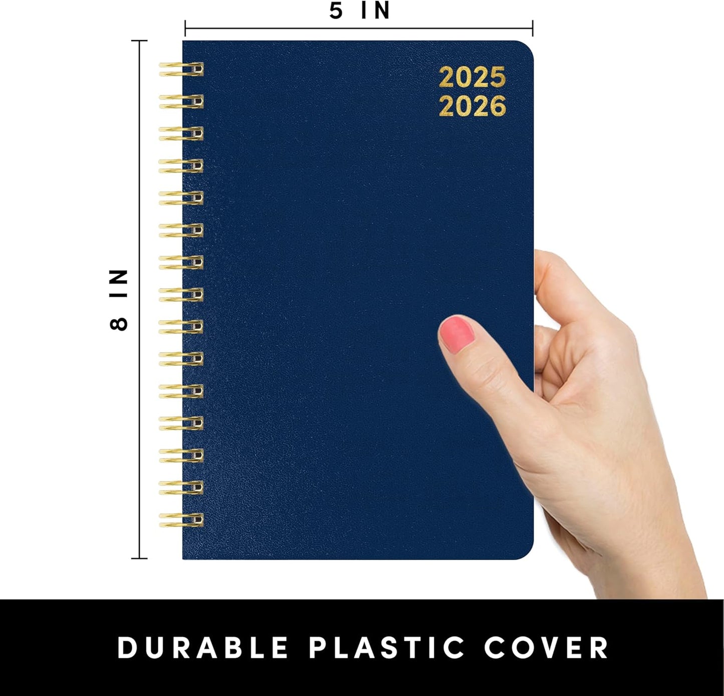 PAPERAGE 17 Month Academic Planner 2025-2026, Weekly & Monthly Spreads, August 2025 - December 2026, Small (5 in x 8 in), Royal Blue