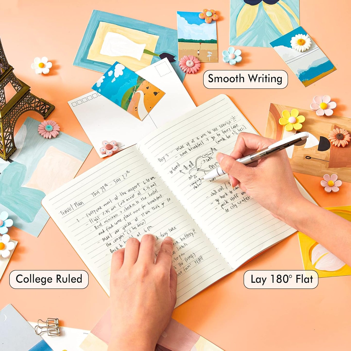 feela 36 Pack Soft Cover Journal Bulk, Lined Blank Travel Journal for Women Men Writing, Notebooks College Ruled for Work, Note Taking Notebook School Business Supplies, 8.2” x 5.5”, A5, Orange