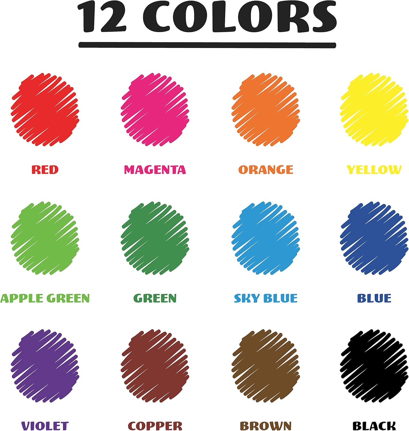 Chalkola Dry Erase Markers Bulk (60 Pack, 12 Vibrant Colors) | Chisel Tip WhiteBoard Markers, Dry Erase Pens - White Board Pens for Kids, Teachers - Home, Office, School Classroom Supplies