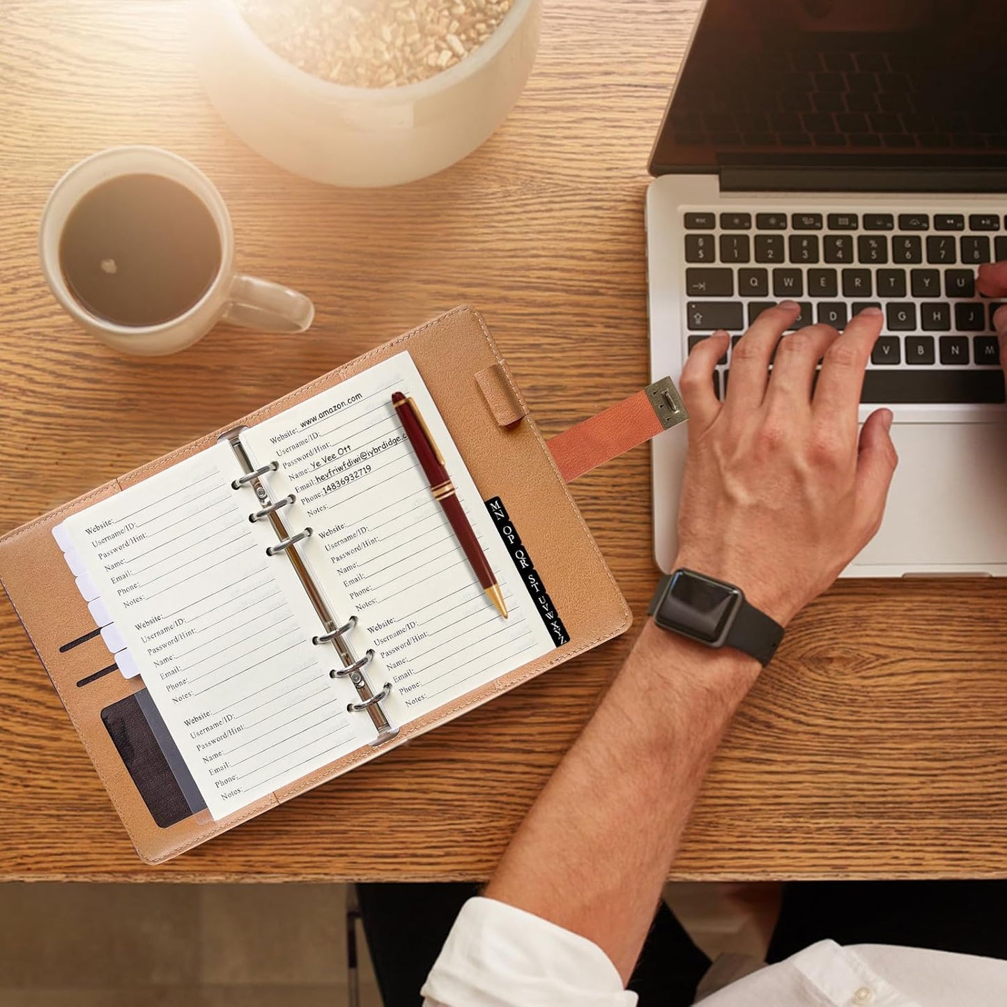 A6 Password Book Refill Pages, 576 Entries Space Password Replacement Pages - 216 Refills Page, Website Internet Logbook, 6.8in x 3.7in