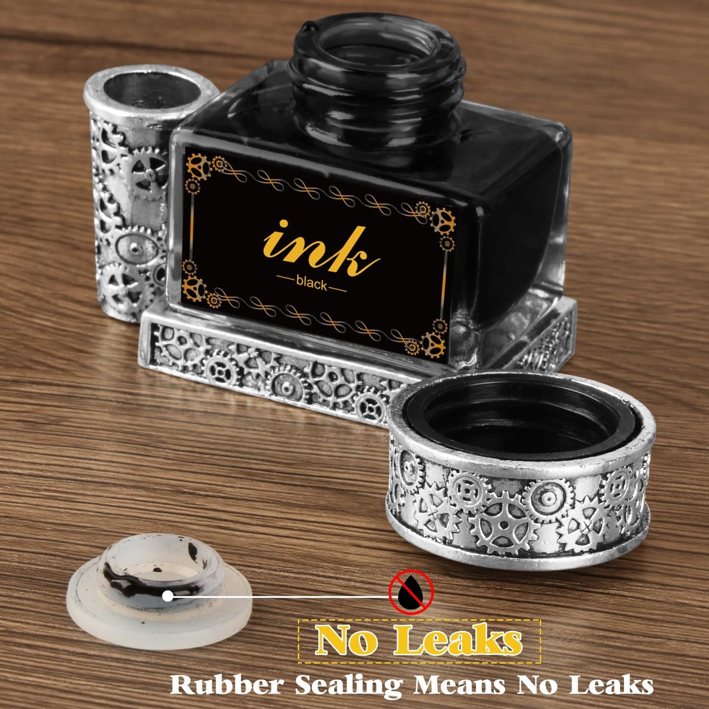 Calligraphy Ink Pen Ink Black,15ml Black Ink,2-in-1 Pen Holder Ink,Suitable for quills Quill Pen dip Pen Calligraphy Pen Drawing Pen,Carbon Free Ink for pens