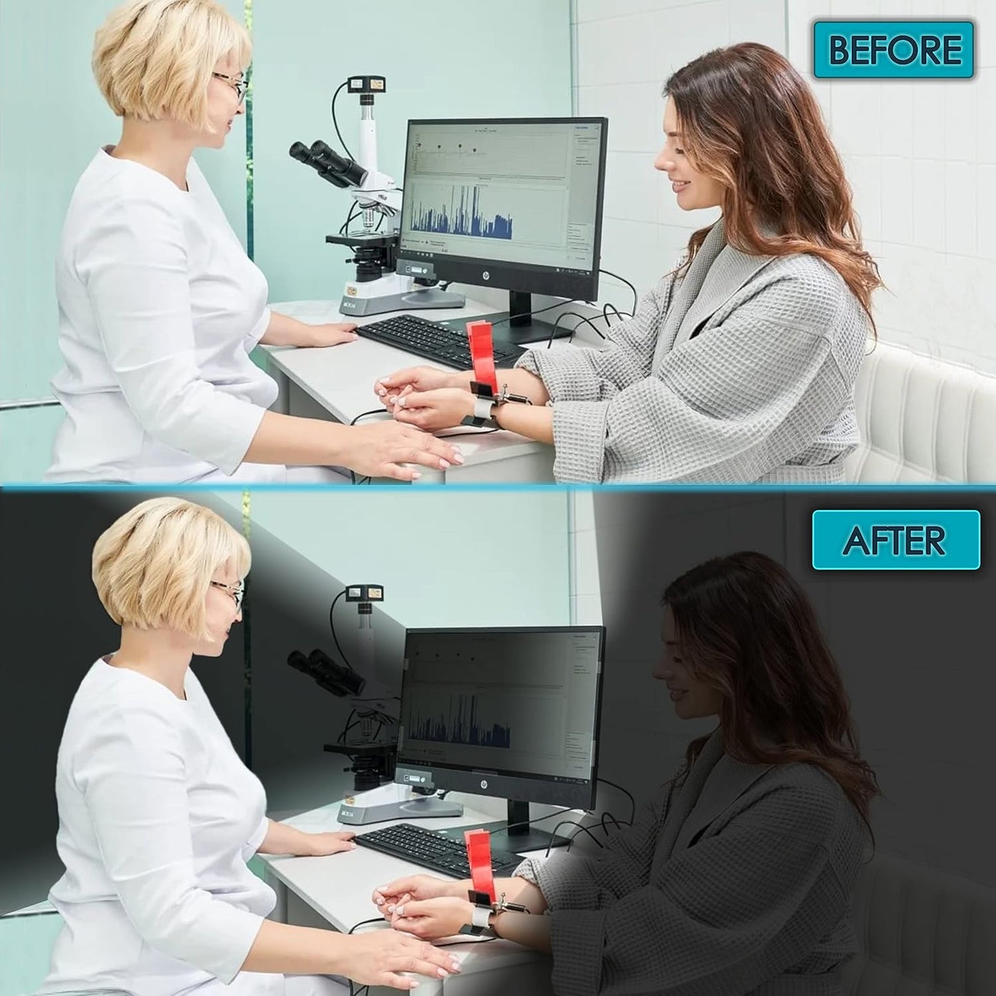 [2 Pack] Premium Privacy Screen Filter for 22 Inches Desktop Computer Widescreen Monitor with Aspect Ratio 16:10. Anti Glare and Anti Blue Light Protection