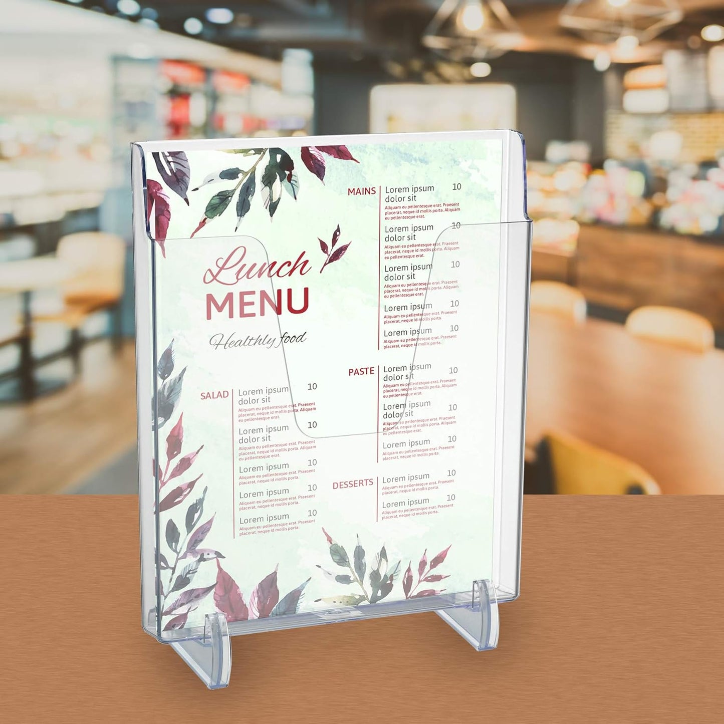 Acrimet Pocket File Holder Vertical Design Brochure Display (for Wall Mount or Countertop Use) (Removable Supports Included) (Letter Size) (Clear Crystal Color)