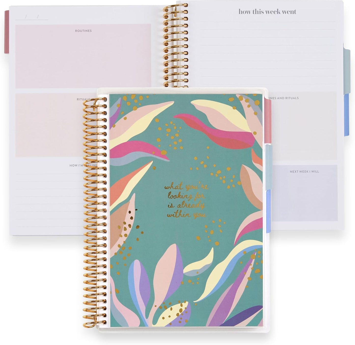 Erin Condren A5 Spiral Daily Routines & Rituals Journal | 3 Months Of Daily Intentions. Weekly And Monthly Check-In Pages, Lined Notes Sections.