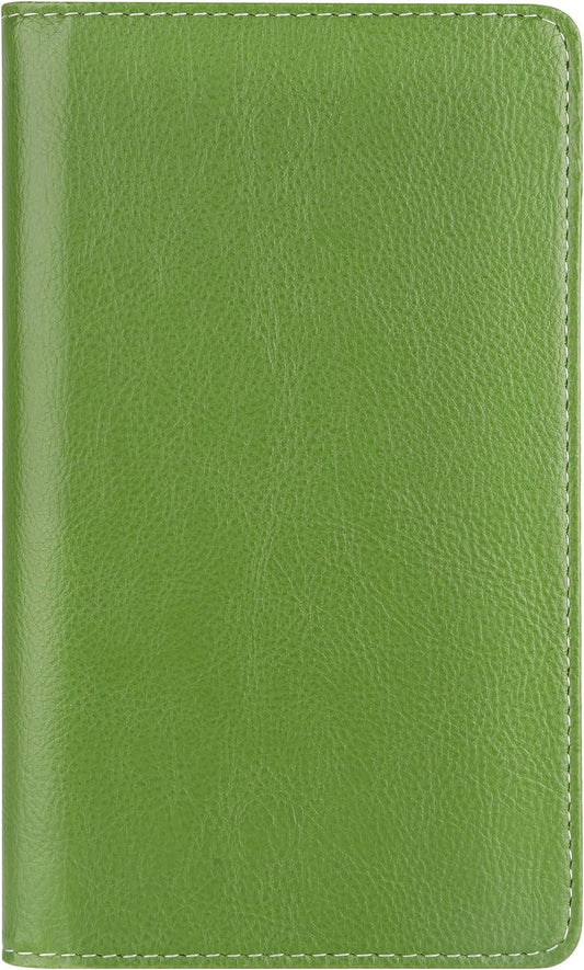 Sooez Leather Professional Business Card Book Holder Organizer, 240 Capacity Credit Card Booklet, PU Name Cards Holder Storage File for Men Women, Grass Green