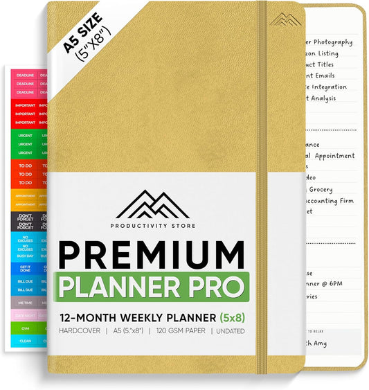Undated, 2025 Planner, 5.8” x 8.3” - The #1 Productivity Planner to Achieve Your 2025 Goals - Planner 2025-2026 by PRODUCTIVITY STORE (A5, CREAM)