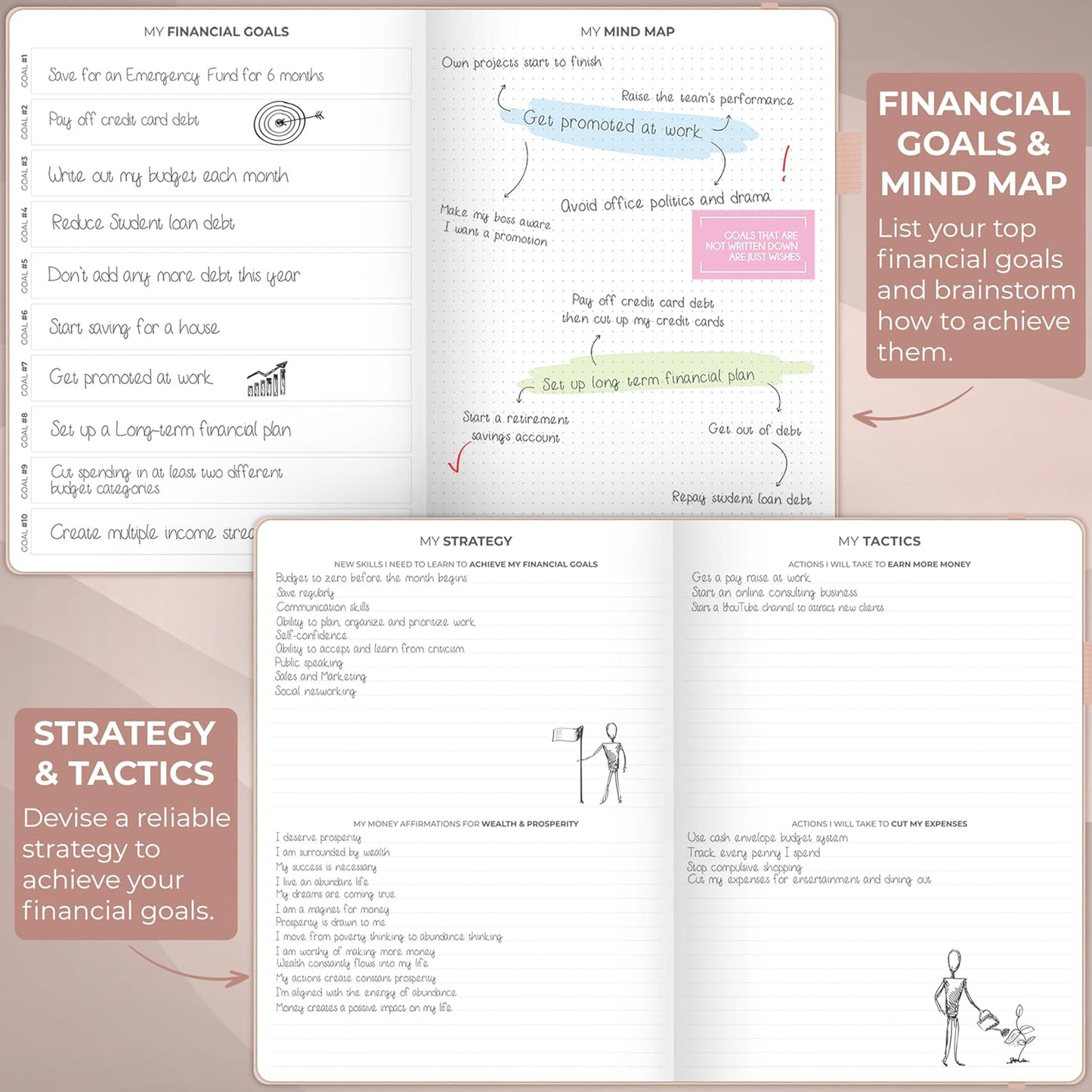 Clever Fox Budget Planner Large – Expense Tracker Notebook. Monthly Budgeting & Bill Organizer, Finance Logbook & Accounts Book, A4 (Rose Gold)