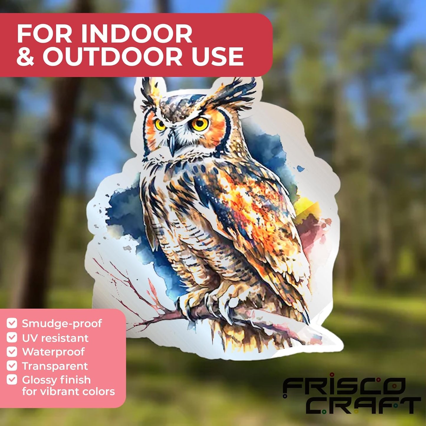 Frisco Craft Transparent Self Adhesive Laminating Roll - Self Laminating Sheets for Decals, Sticker, Photos & More - No Heat Sealing, Glossy, Clear Sheets (12" x 30 ft)