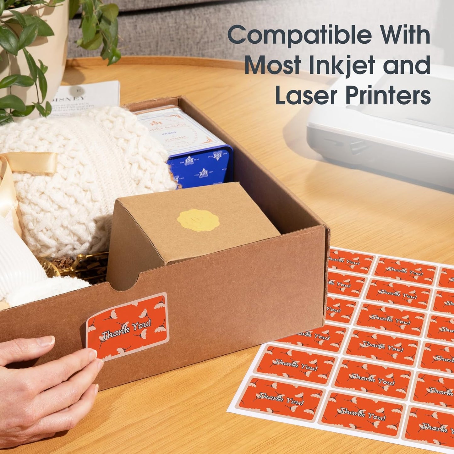 2" X 2" Square Printable Labels Compatible with Inkjet and Laser Printers - 500 Sheets, 10000 Matte White Paper Stickers for Logos, Product Labeling, and QR Codes - Spartan Industrial