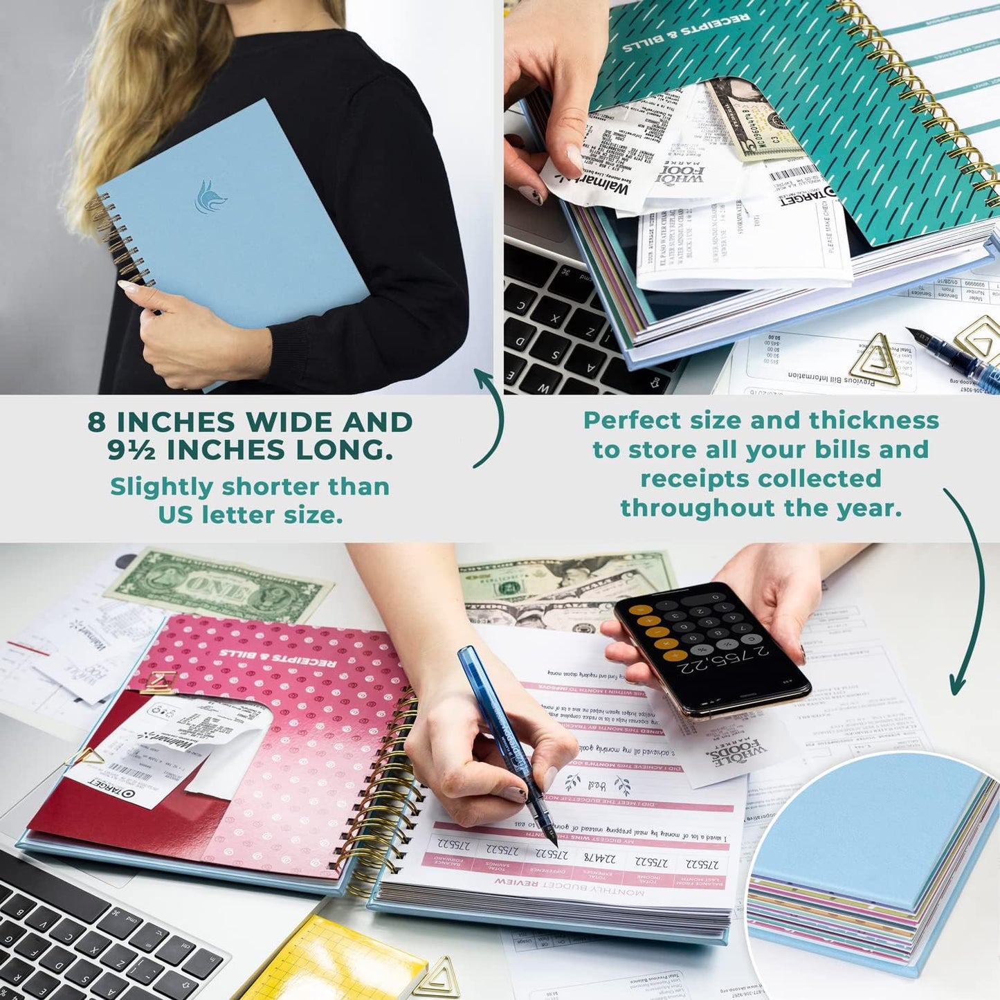 Clever Fox Budget Planner & Monthly Bill Organizer With Pockets. Expense Tracker, Budgeting Journal & Financial Book. Large, 8x9.5" (Lavender)