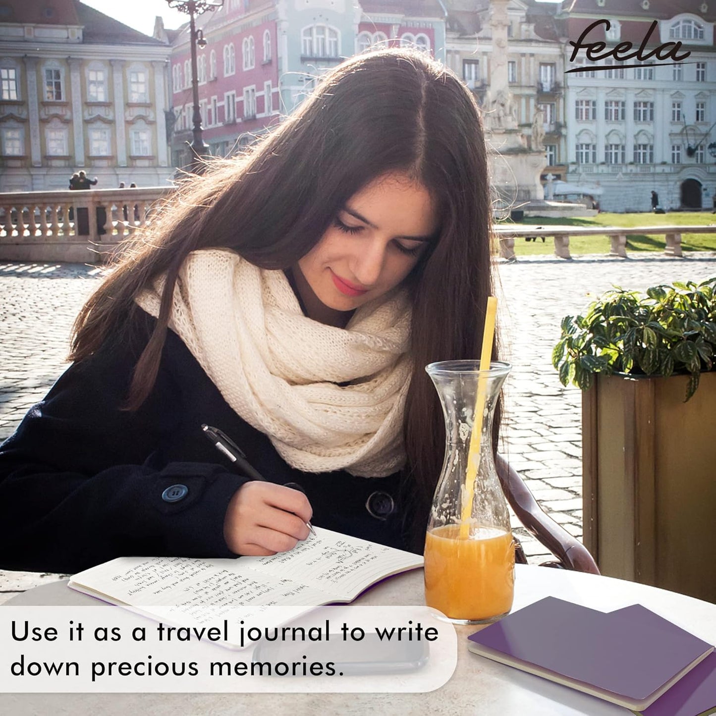 16 Pack Soft Cover Journal Bulk, Feela Lined Notebooks College Ruled for Work for Women Girl Writing, Blank Travel Journal Note Taking Notebook School Business Supplies, 8.2” x 5.5”, A5, Dark Purple