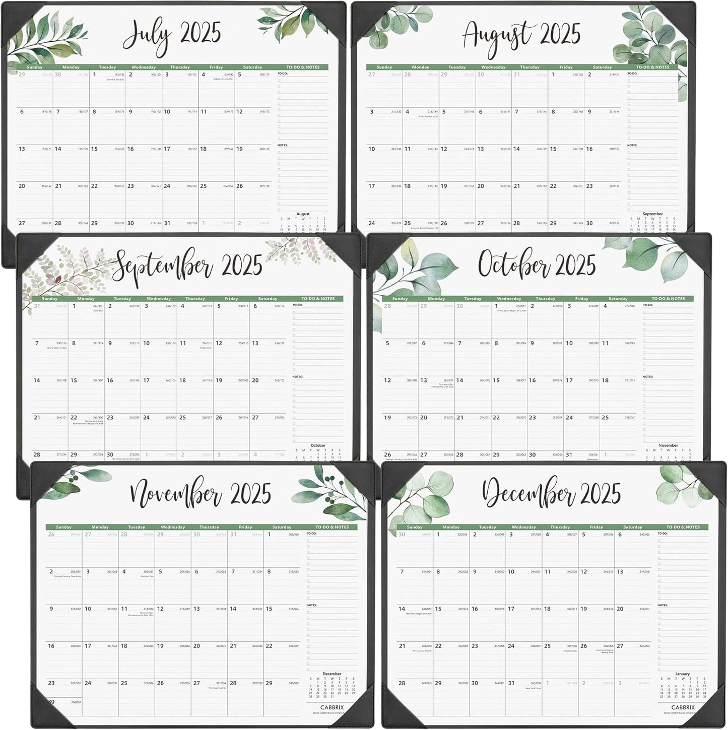 Large Desk Calendar 2025-2026 with Desktop Mat, Cabbrix Desk Pad Calendar 22 x 17 Inch Covering July 2025 to December 2026, Desk Blotter Calendar 2025 for Home School and Office