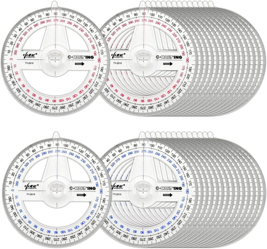 360° Protractor Pack of 30 Protactors Plastic Protractor Math Protractors Clear Protractor Ruler Drafting Tools Circle Protractor for Geometry