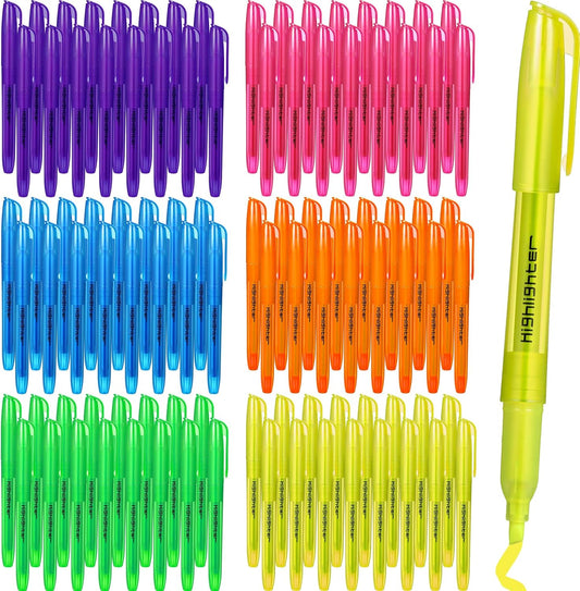 Thenshop 96 Pcs Highlighter Bulk Pack Assorted Colors Highlighter Markers Chisel Tip Fluorescent Pens for Office Classroom Back to School Supplies