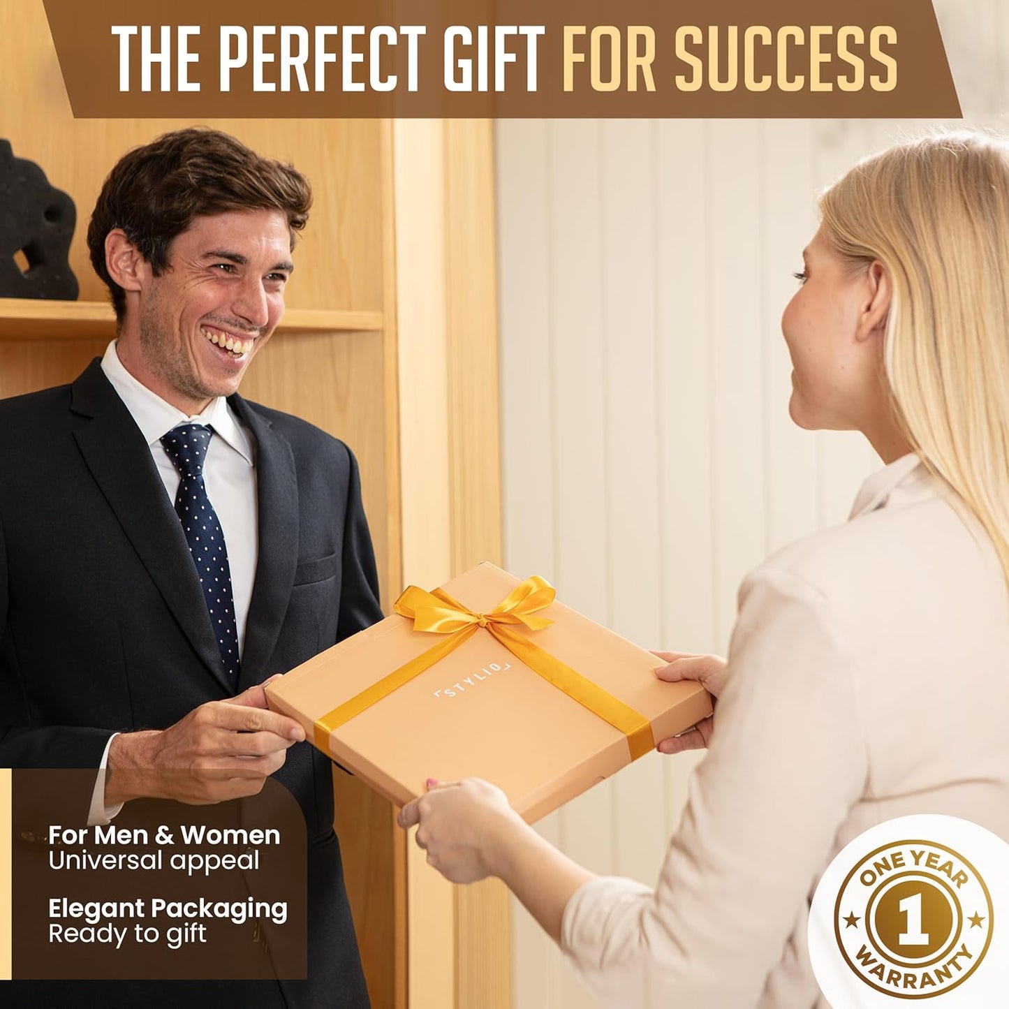 STYLIO Padfolio Portfolio Organizer Binder (Tan Color) | Interview Resume Folder, Document, Business Card Holder |w/Letter-Sized Notepad | Handsome Brown Faux Leather Folio Matte Finish