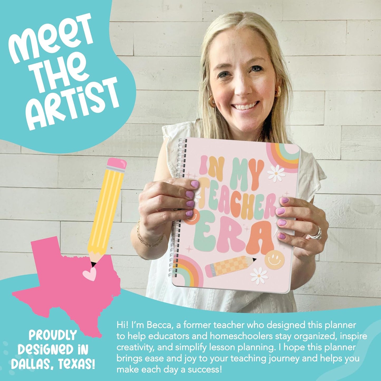 Hadley Designs Teacher Planner 2025-2026 – Undated Teacher Planners, Homeschool Lesson Planner Book For Teachers Must Haves, Lesson Plan Book For Teachers Classroom Supplies & Appreciation Gifts