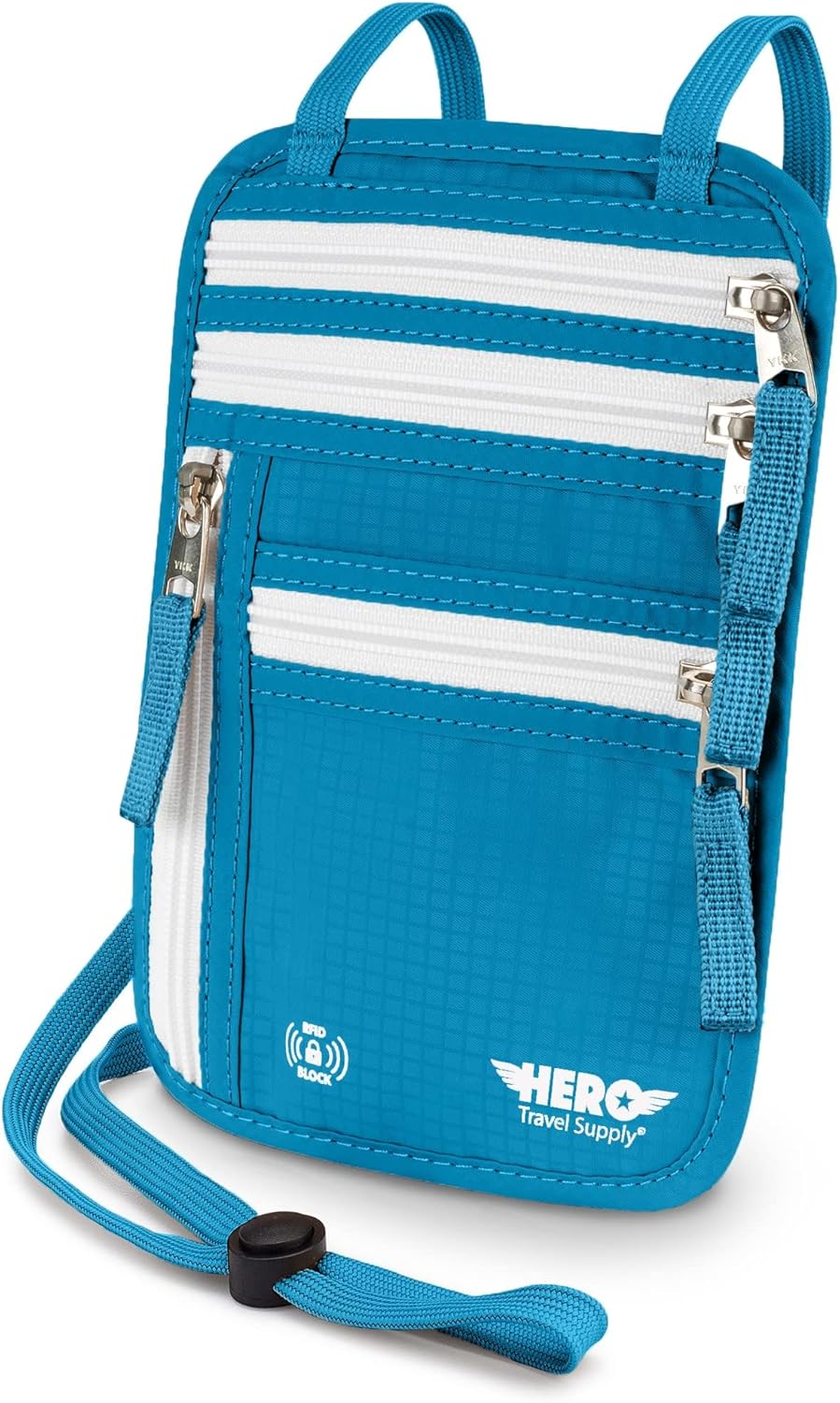 HERO Neck Wallet, RFID Blocking Passport Holder, Easy to Conceal Pouch
