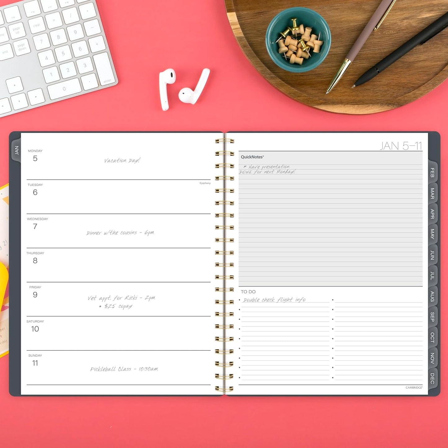 Cambridge 2026 Planner, Weekly & Monthly, 8-1/2" x 11", Large, Hera (1765-905-26)