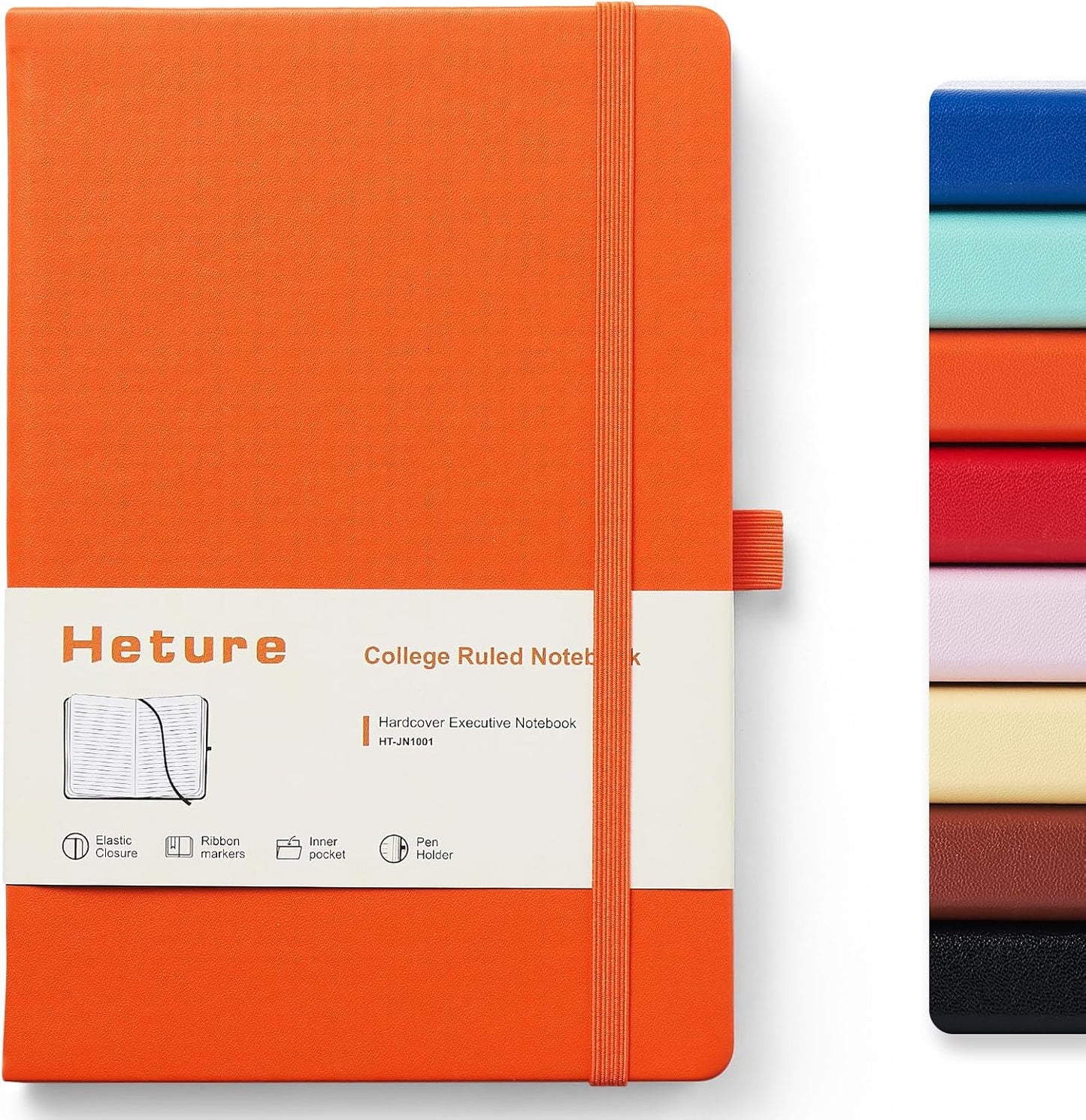 Hardcover Notebooks, A5 Lined Journals Notebook for Writing 160 Pages, 8.2 x 5.5 inch, Classic Ruled Notebooks for College/Work/Travel (Orange, 1 Pack)