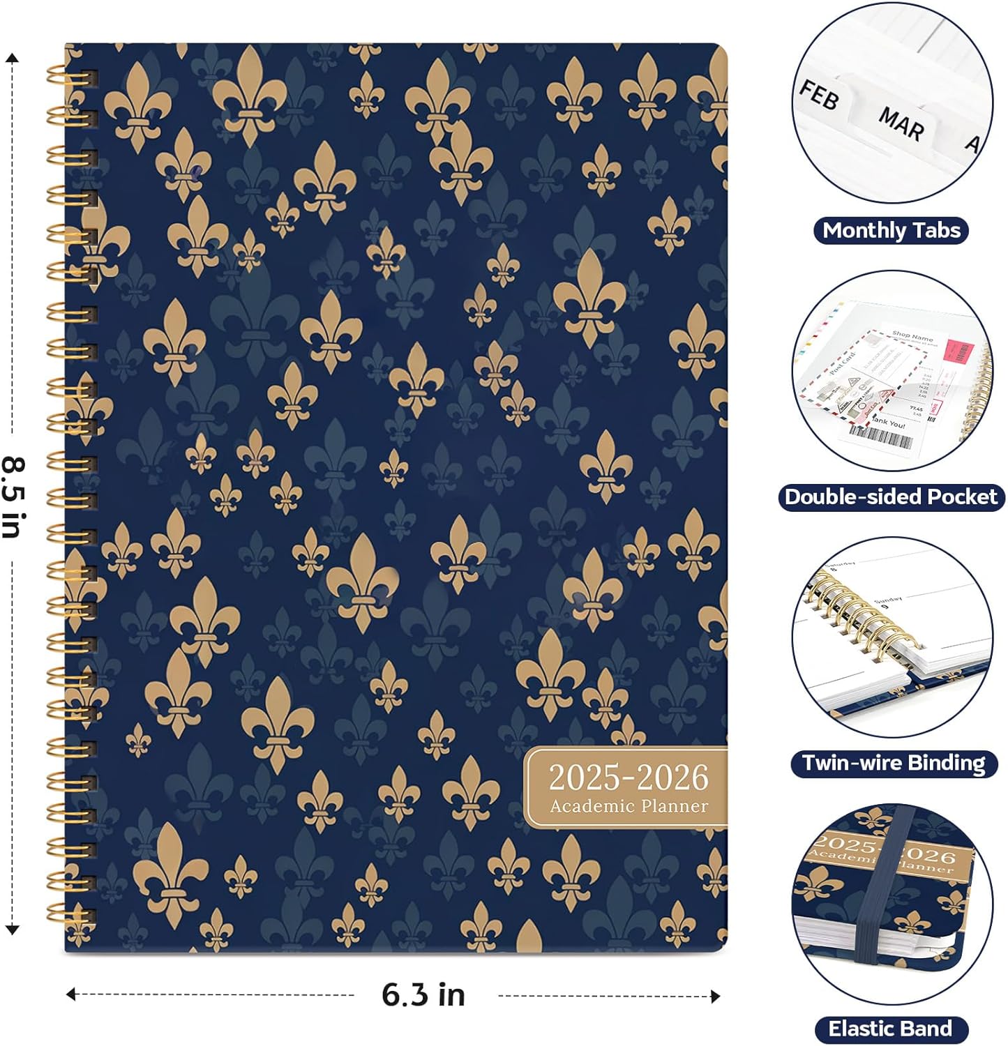 Planner 2025-2026, Academic Year Weekly and Monthly Calender Planner, July 2025 - June 2026, Spiral Bound School Planning Tool, Perfect for Teacher, Student, Women & Men - A5 (6.3" x 8.5"), Vintage