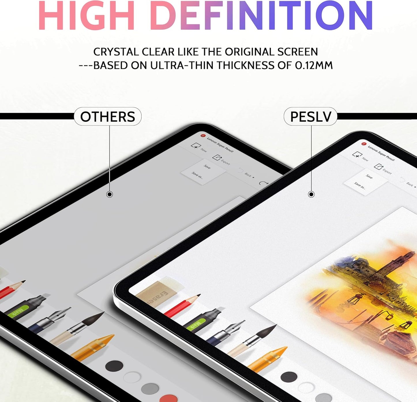 2 Pack Like Paper Screen Protector for iPad Air 11 Inch 2024/2025 (M2/M3, 6th/7th Gen), Matte Anti Glare PET Film/Blue Light Filter Eye Protection Cover/Drawing & Writing Feel Like on Paper