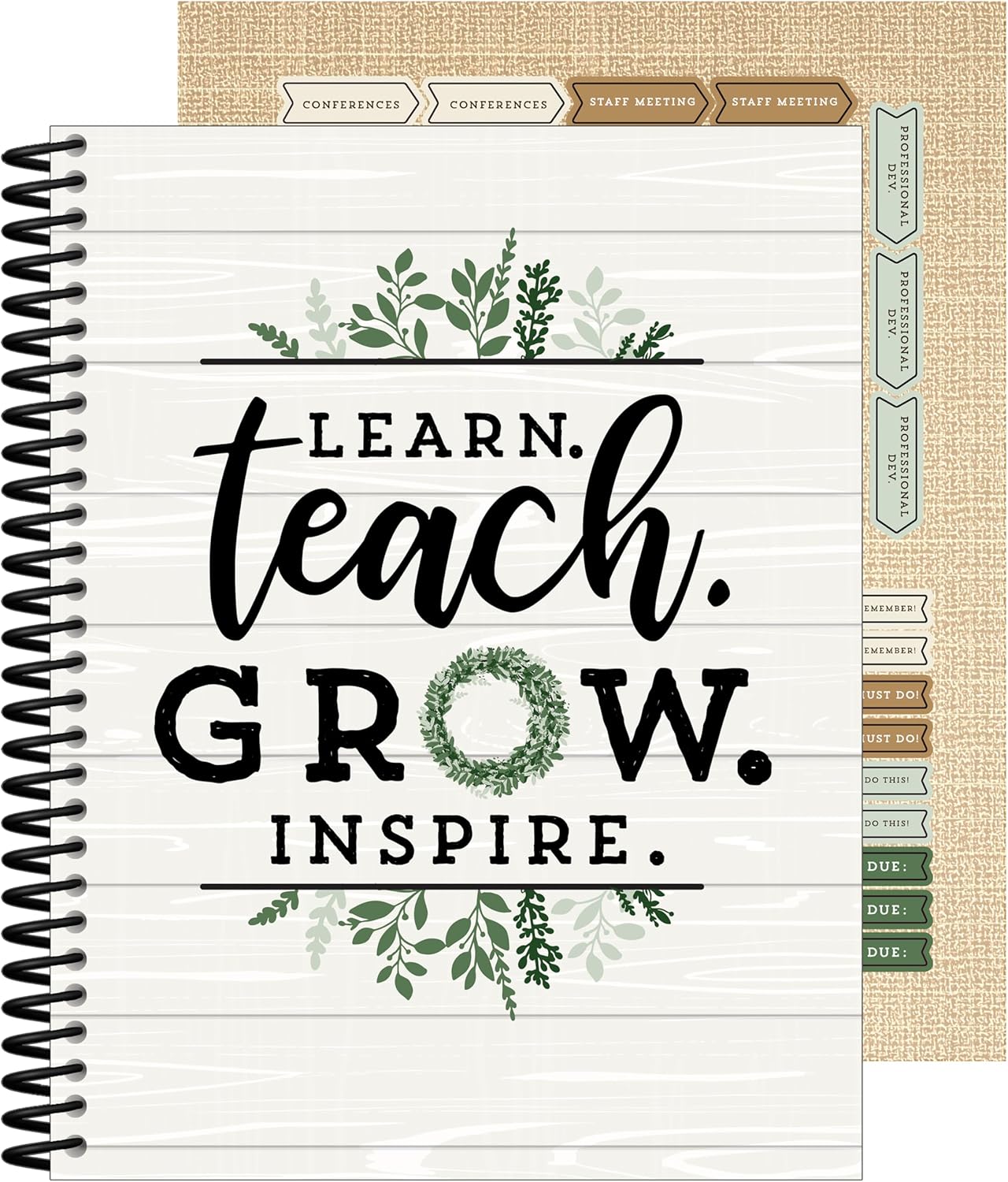 Carson Dellosa Modern Farmhouse Teacher Planner 2025-2026, Undated 8" x 11" Lesson Plan Book With Stickers, Class Schedule, and Weekly Calendar School Supplies, Homeschool and Classroom Must Haves