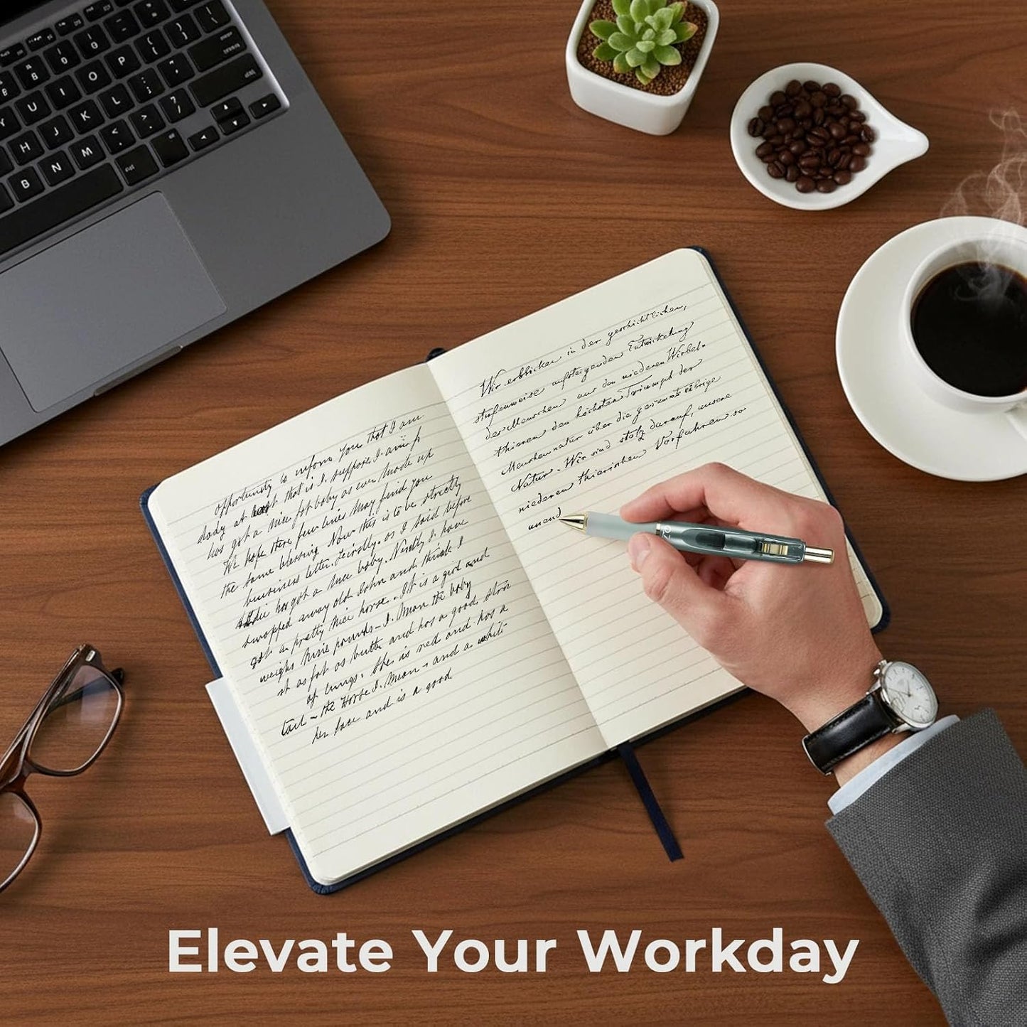 SUIN A5 Hardcover Notebook, 5.5" x 8.3", 100gsm, 160 Pages, Journal for Writing, Notebooks for work - No-Bleed Paper, Inner Pocket, Elastic Closure & Ribbon Bookmark, (Black/Blue/Red-3Pack)