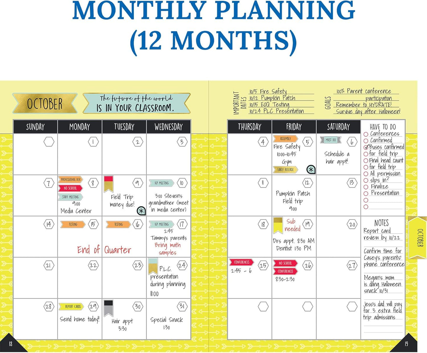 Carson Dellosa Aim High Teacher Planner 2025-2026, Undated 8" x 11" Lesson Plan Book With Stickers, Class Schedule and Weekly Calendar School Supplies, Classroom Must Haves and Homeschool Essentials