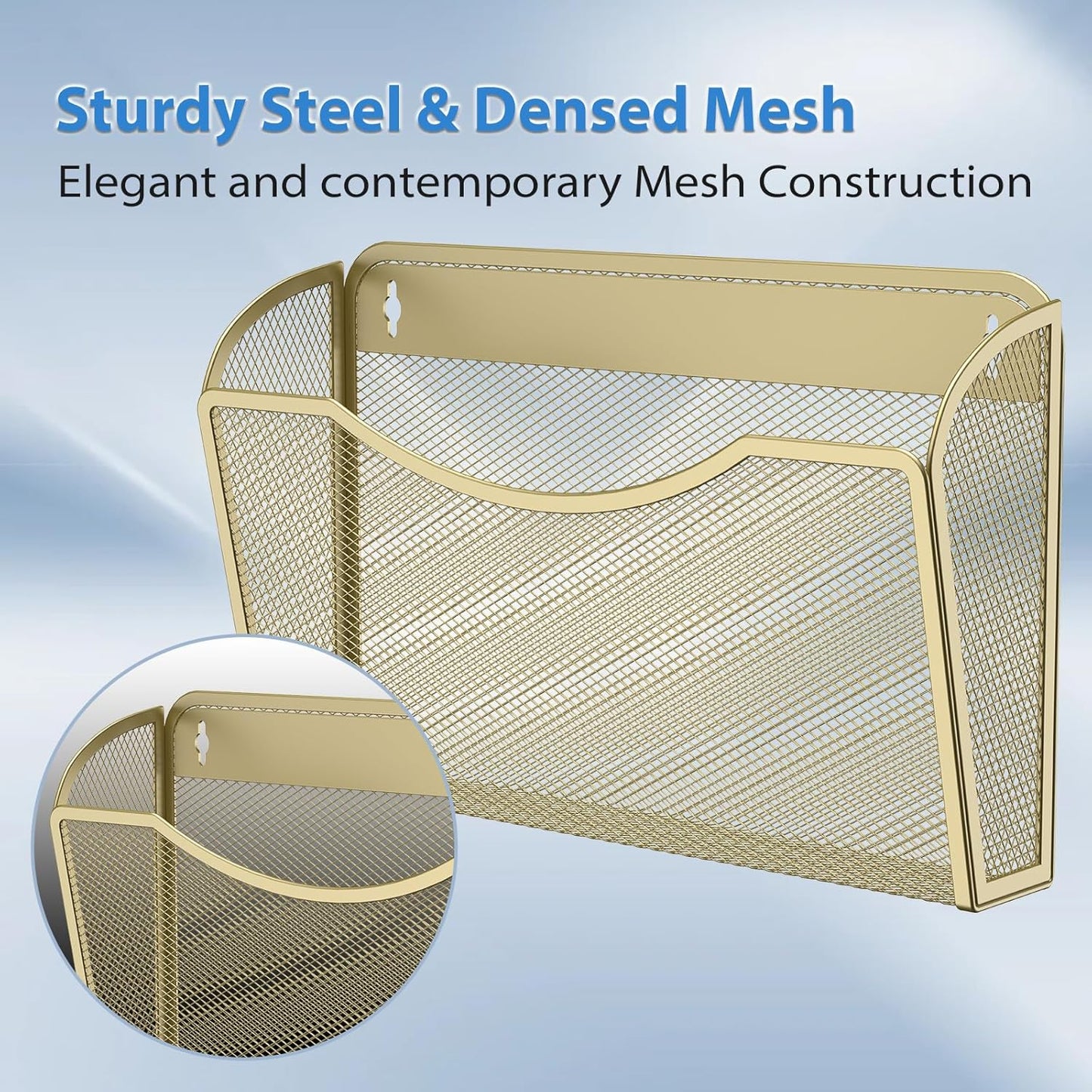 Wall File Organizer,Hanging Wall Mounted File Folder Binder Holder Mail Organizer for Office,Home and School Supplies