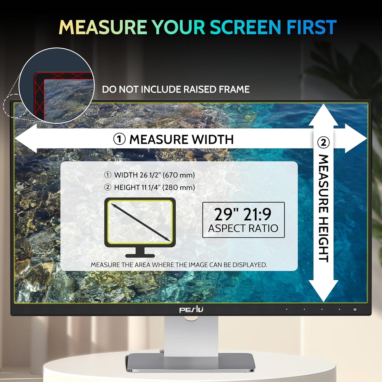 [2 Pack] 29 Inch Privacy Screen for Computer Monitor 21:9 Aspect Ratio, Eye Protection Anti Blue Light Glare Shield, 29inch Removable Black Blackout Anti Spy Desktop Security Private Filter