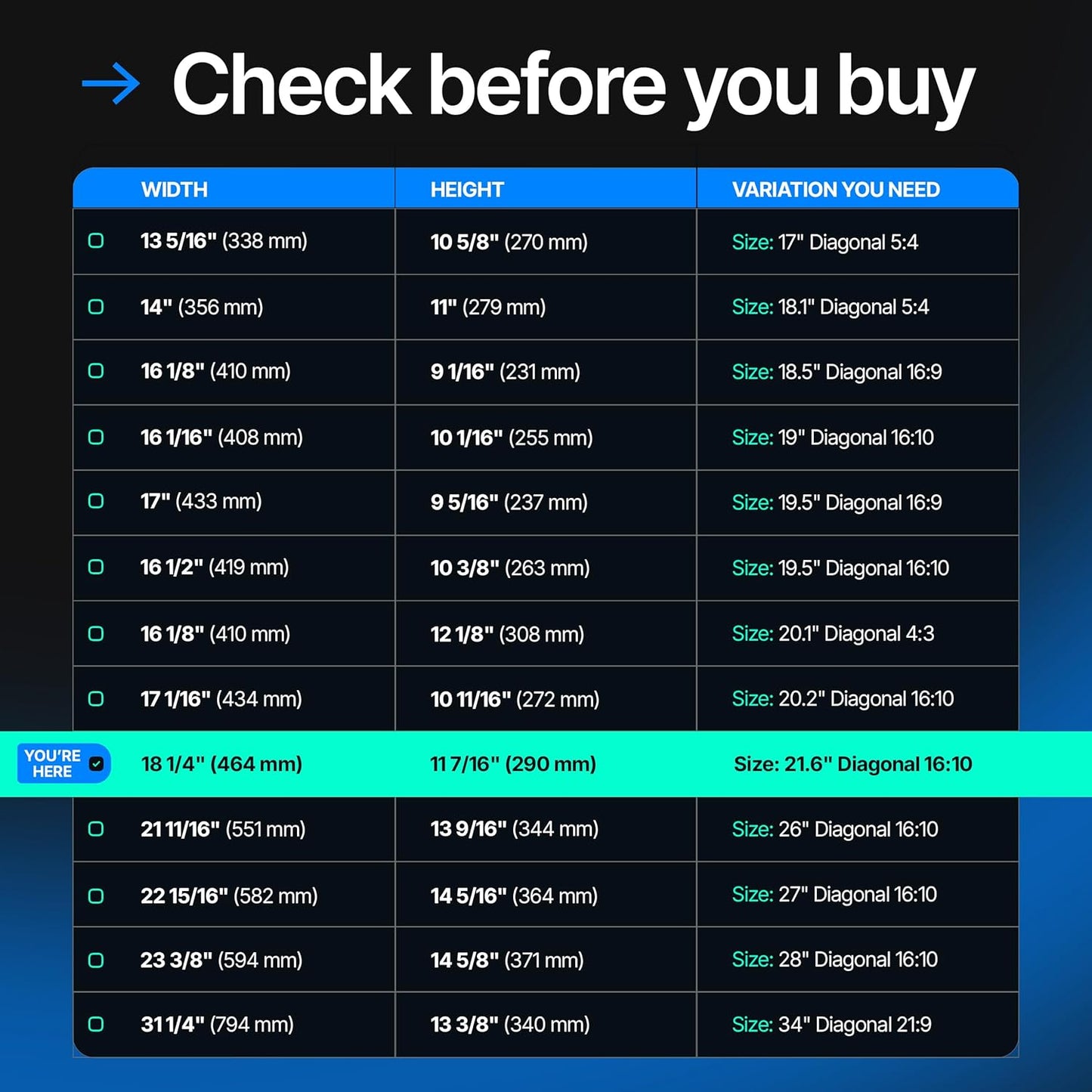 VINTEZ 21.6 Inch 16:10 Privacy Screen for Computer Monitor and Laptop - Anti Glare Protector Film Blue Light Filter Eye Protection - Computer Screen Privacy Shield, [1 Pack]