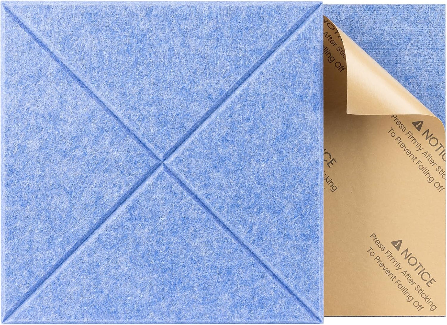 Sonicism 22 Pack X-Lined Acoustic Panels with Self-Adhesive, 12"X 12"X 0.4" Sound Proof Foam Panels, Decorative Soundproof Wall Panels, Sound Absorbing Tile for Home & Offices, Sky Blue