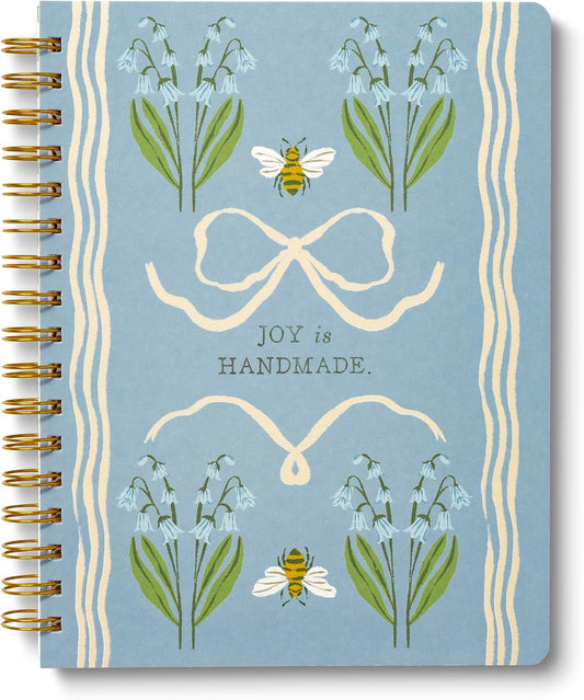 Compendium Spiral Notebook — Joy Is Handmade. — A Designer Spiral Notebook with 192 Lined Pages, College Ruled, 7.0" W x 9.25" H