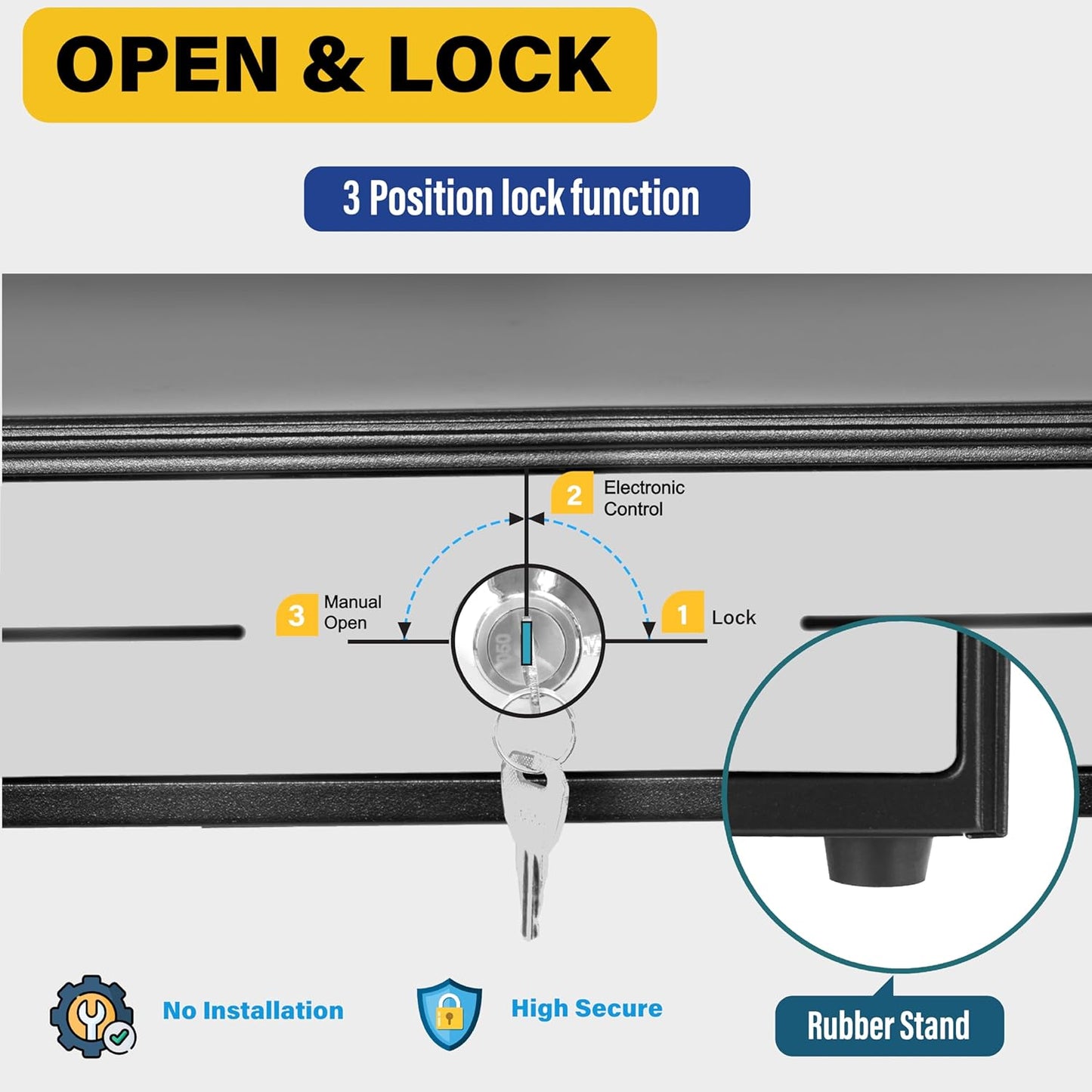 HK SYSTEMS 13inch "Stainless Steel" Front Heavy Duty Black POS Interface Cash Drawer with 4Bill/5Coin