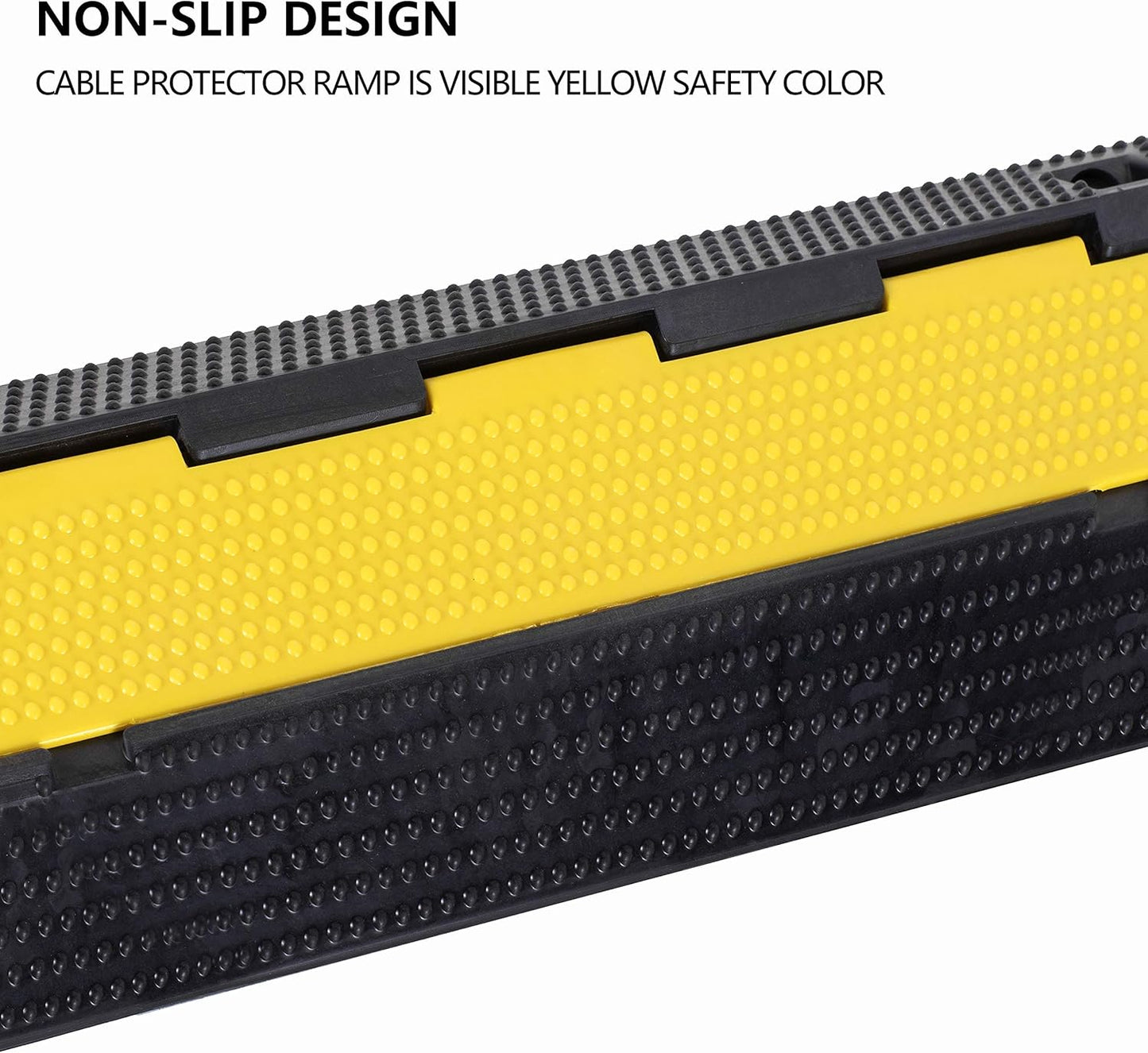 2 Pack Rubber Cable Ramp Hose Cable Protector Ramp 1 Channel 22000Lbs Load Capacity Traffic Speed Bump Wires Power Lines Extension Cord Cover for Indoor Outdoor