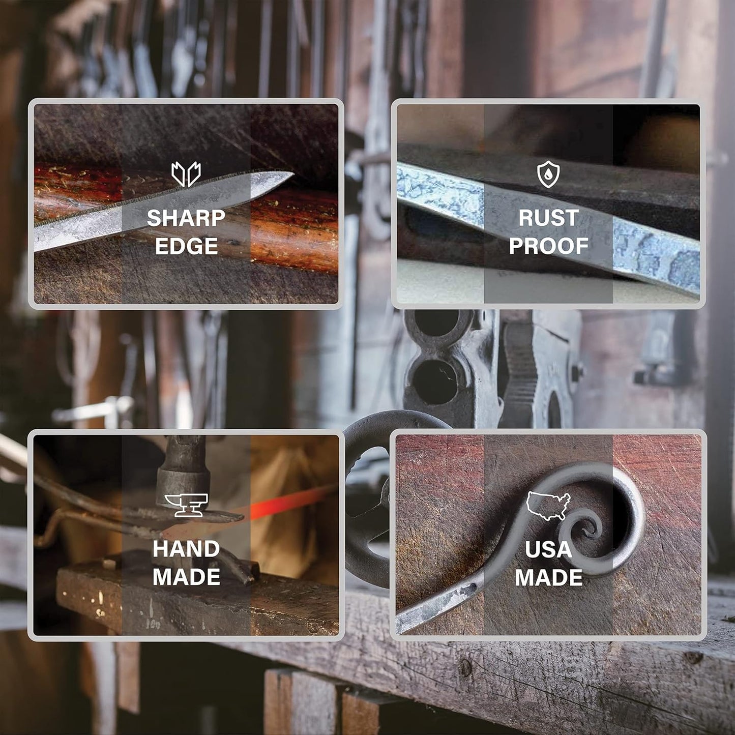 Letter Opener Cast Iron Knife | Luxury, Rustic & Antique Style Desk Accessory for Cutting Open Paper Envelopes & Packages | Made in USA | Fiddlehead