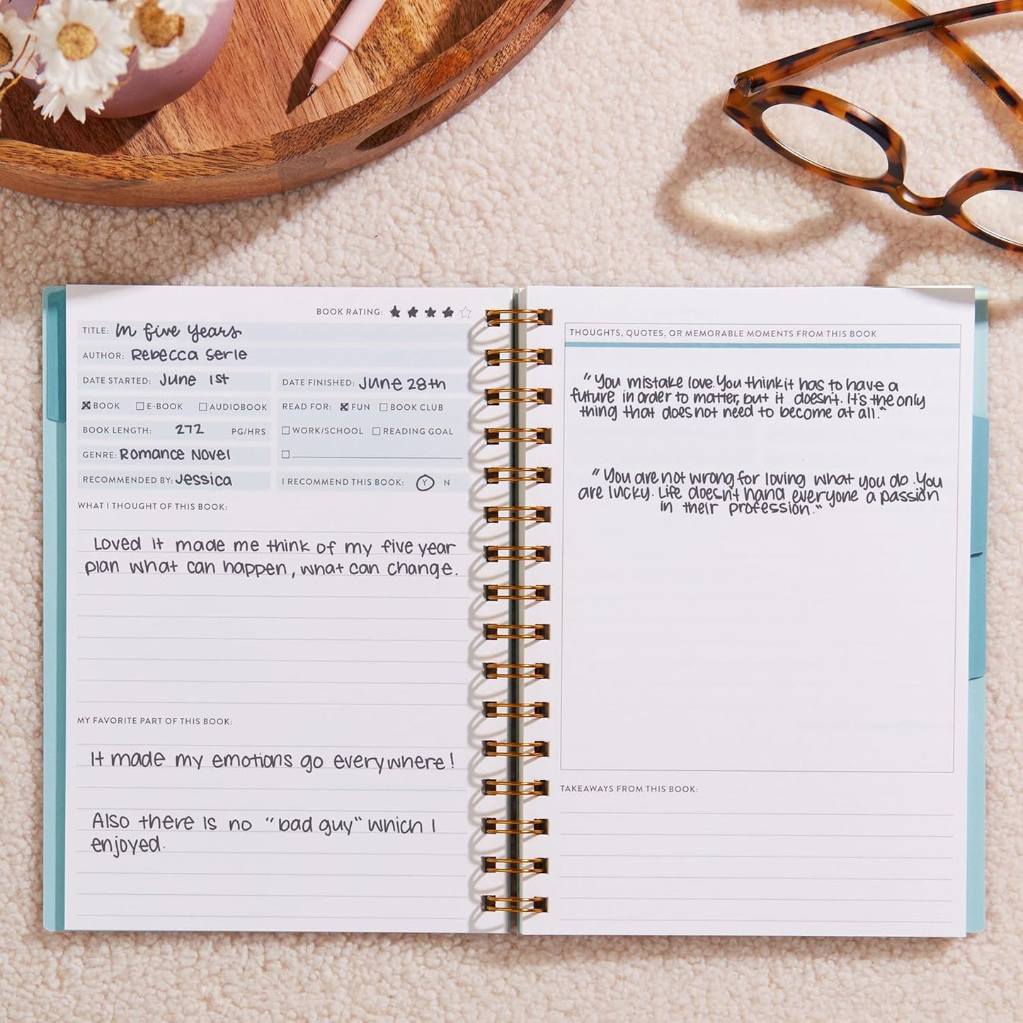 Erin Condren Inspired Collection A5 Reading Log - In a Daze Cover