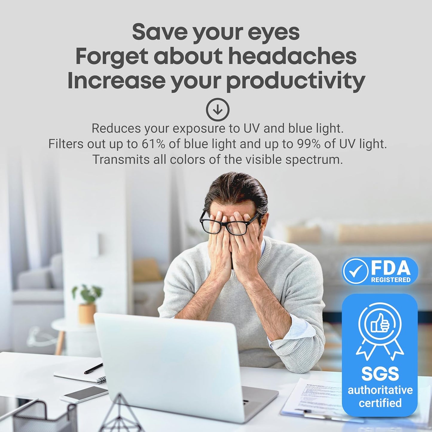 VINTEZ 14 inch Blue Light Blocking Screen Protector Panel for 16:9 Widescreen Computer Monitor and Laptop - PC Anti-UV Eye Protection Filter Film - Anti-Scratch Diagonal Frame Shield [2 Pack]