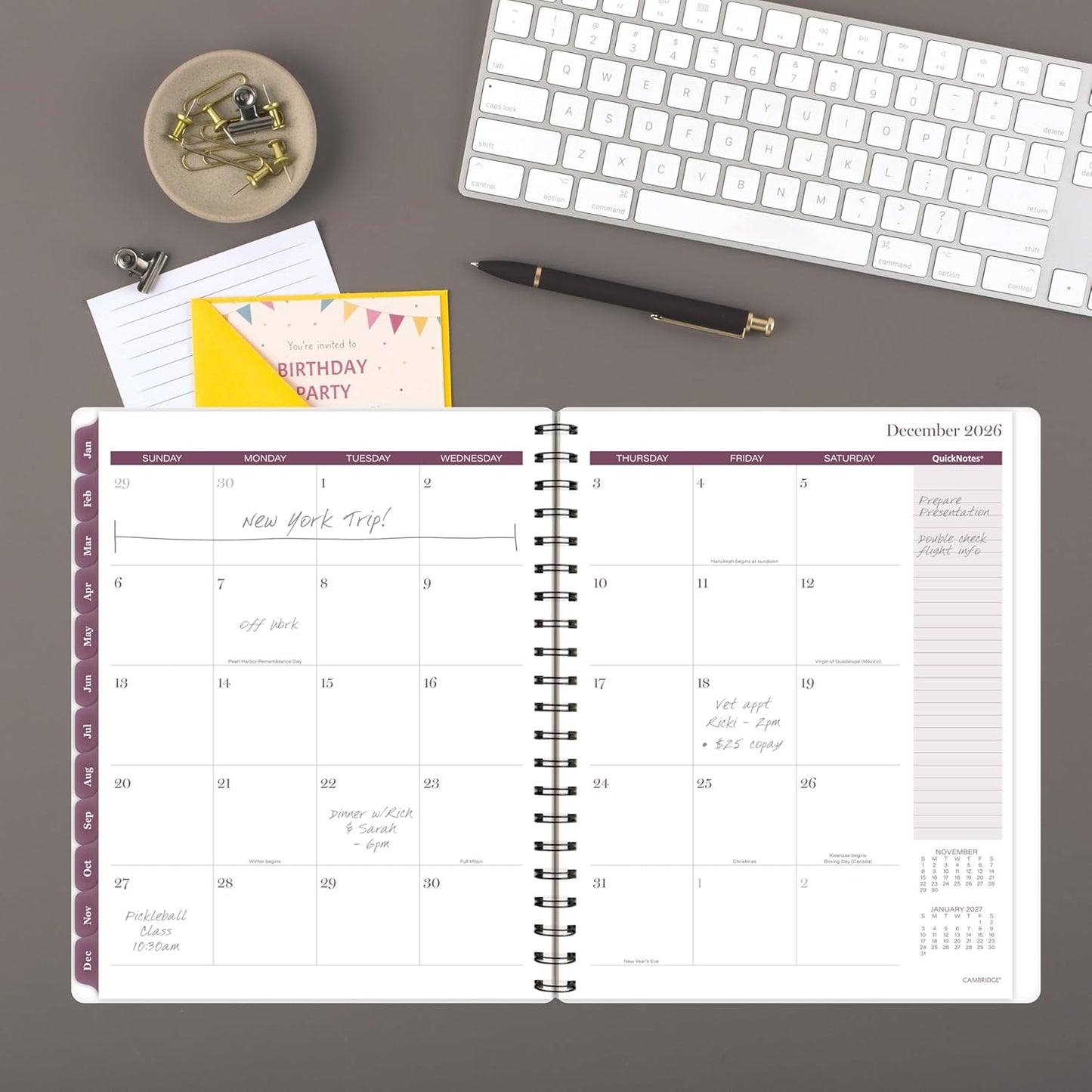 Cambridge 2026 Planner, Weekly & Monthly, 8-1/2" x 11", Large, Customizable, Facet (1755-901-26)