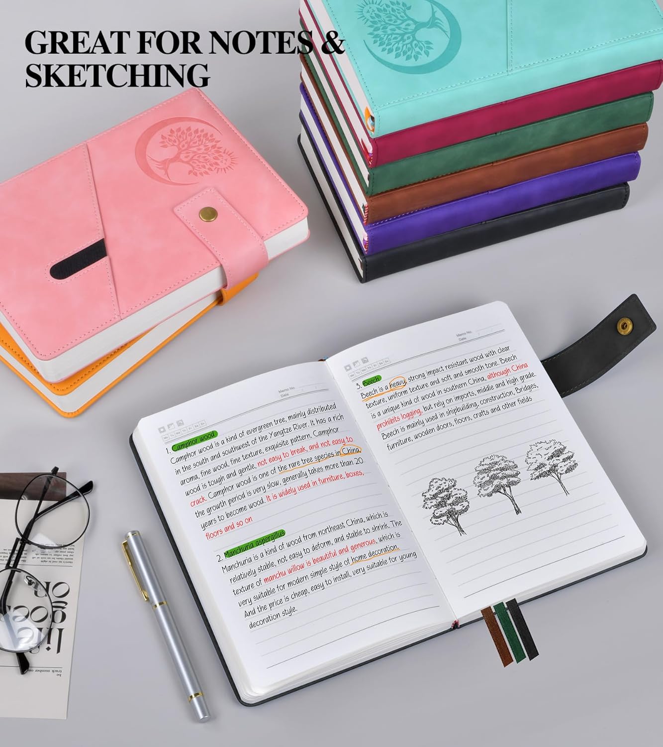 Lined Journal Notebook for Men, A5 Leather Journals for Writing Women, Hardcover Notebooks for Work,School,Note Taking,Travel,Business,Personal daily Diary,200 Page College Ruled (5.9" x 8.4")