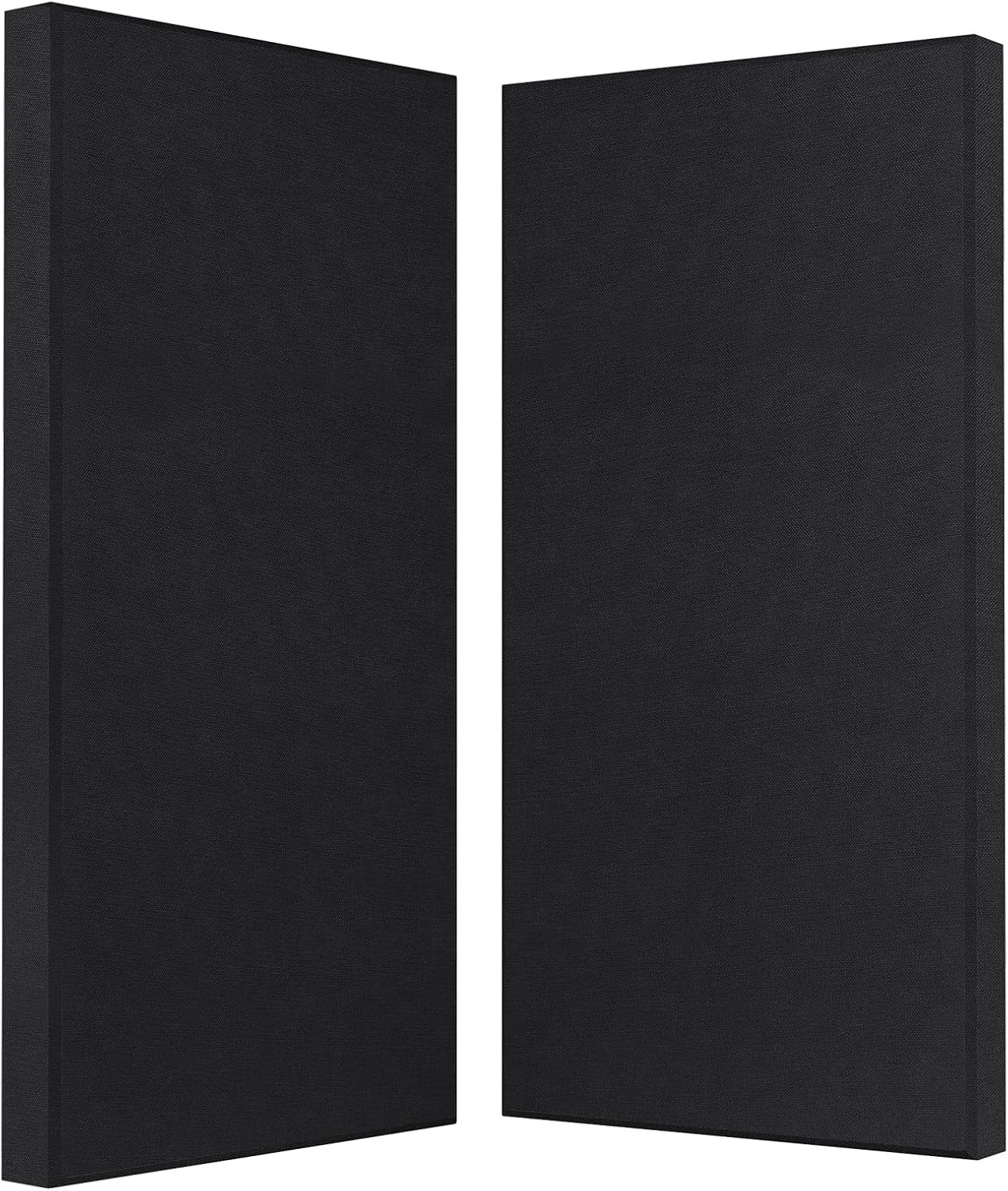 2” Thick Acoustic Panels with Hanging Hardware, 2 PCS 47.2” x 23.6” Fiberglass Sound Absorbing Panels for Home Theater Church Office Wall, Black