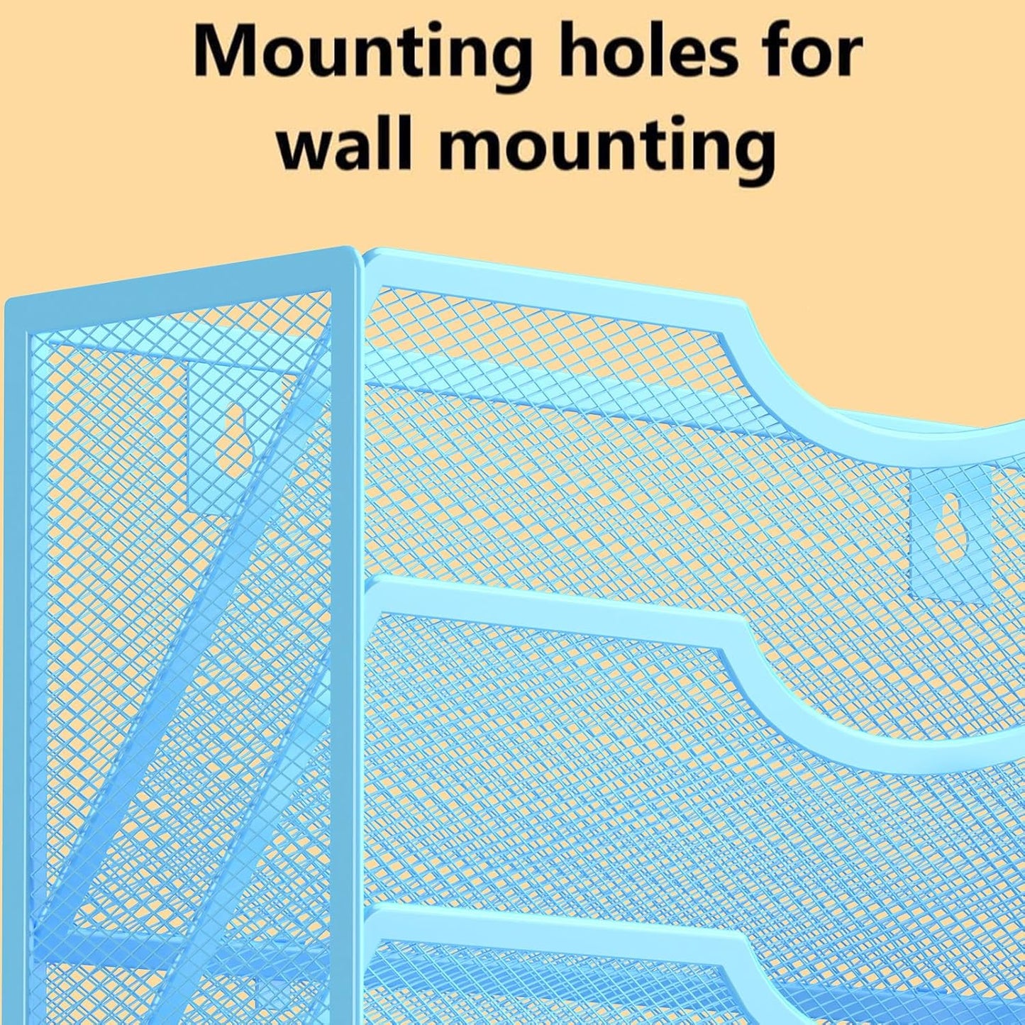 Kuntine.B Wall File Organizer Office Hanging Magazine Holder Wall File Organizer for Office Home (Blue, 5 Tier)